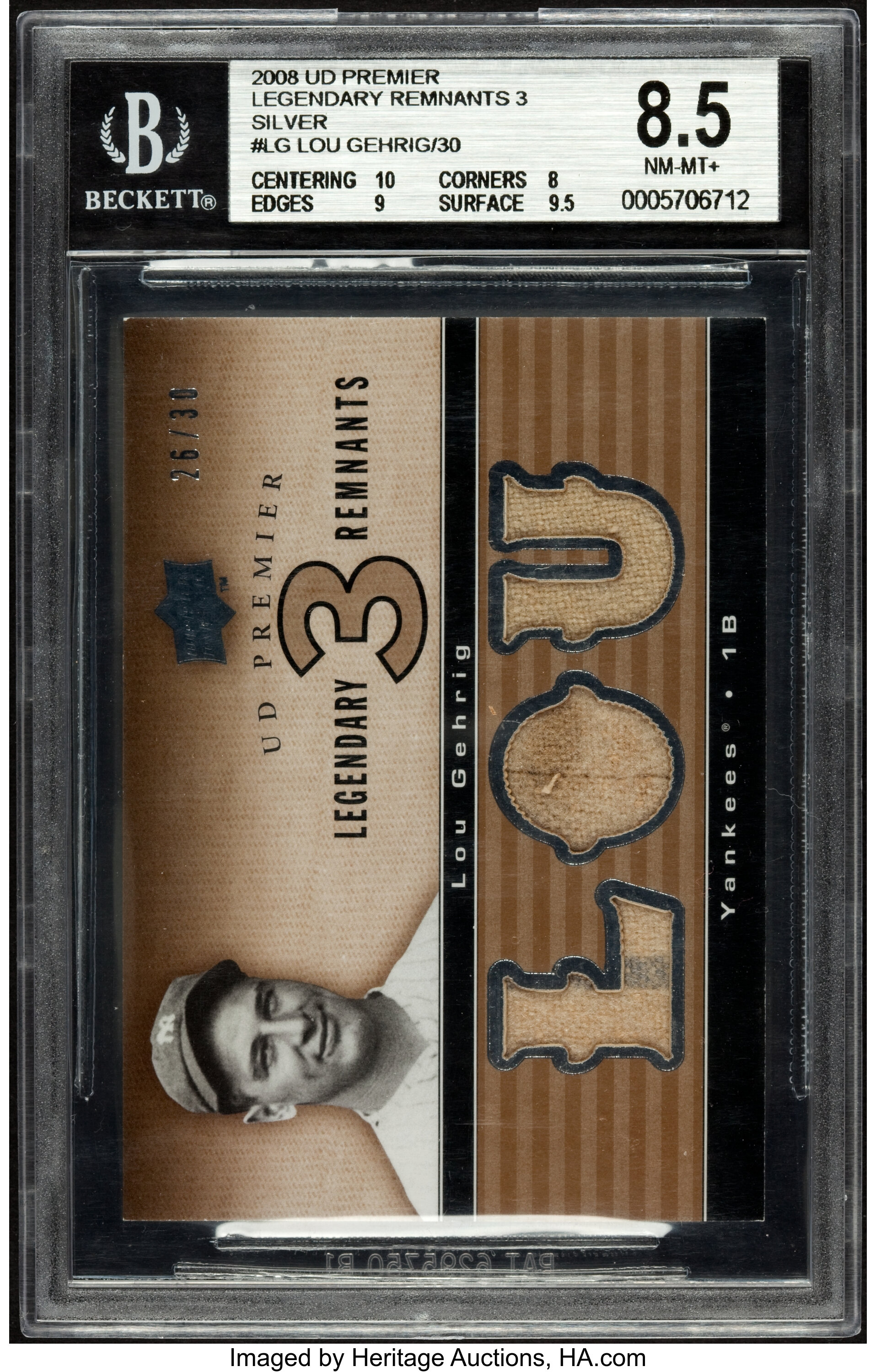 framed lou gehrig jersey