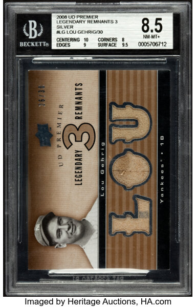 2008 Upper Deck Premier Legendary Remnants Lou Gehrig Jersey, Lot #44028