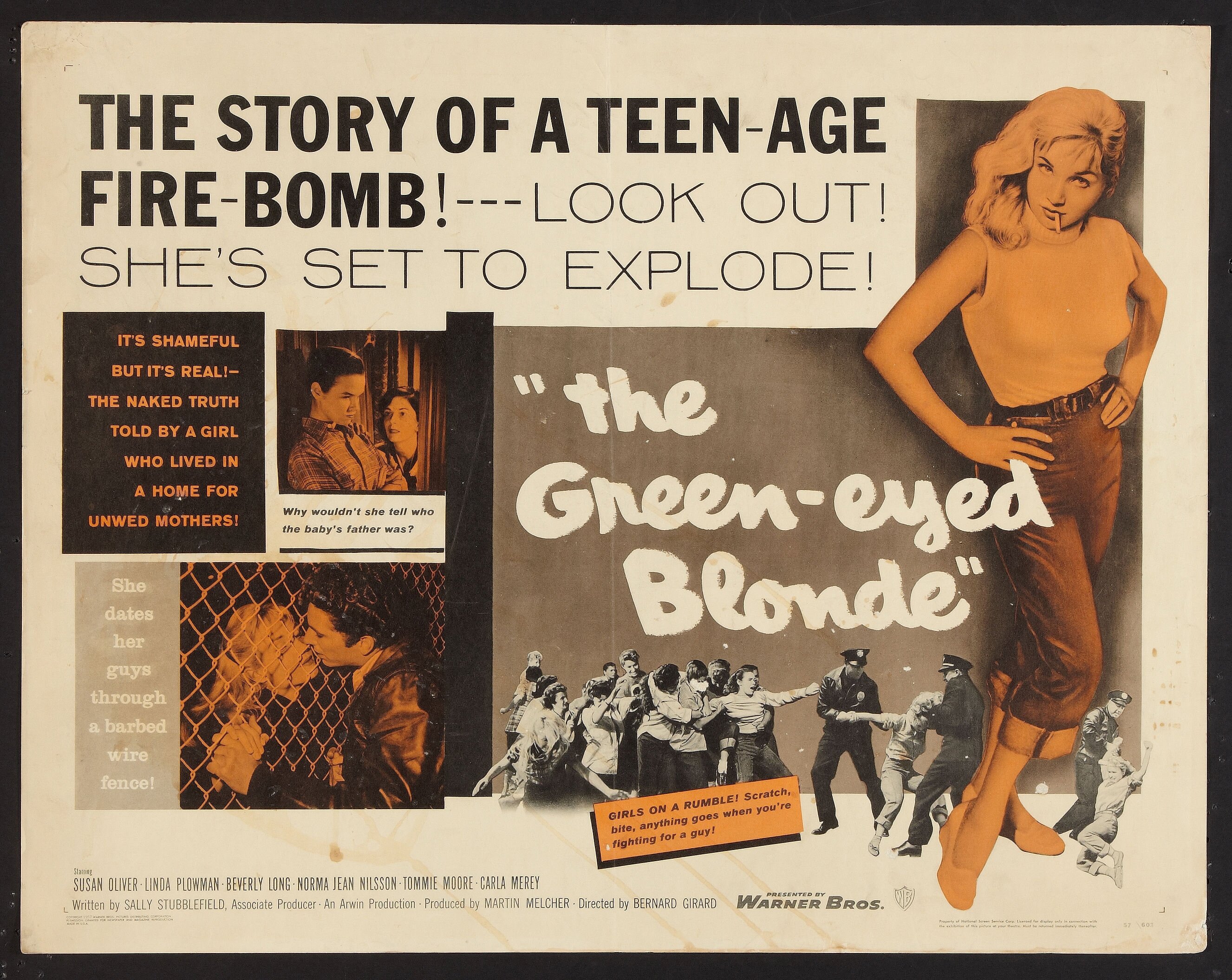 The Green-Eyed Blonde (Warner Brothers, 1957). Half Sheet (22