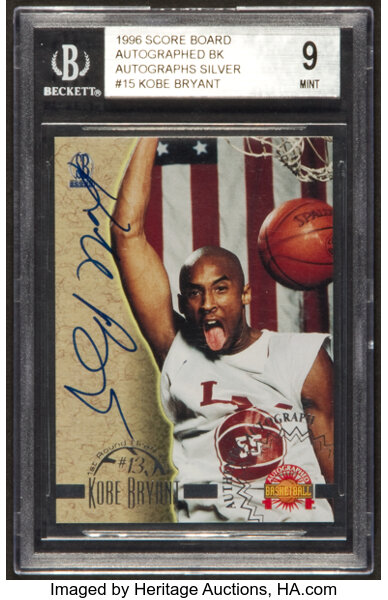 KOBE BRYANT PSA Graded Authentic Autograph Scoreboard C