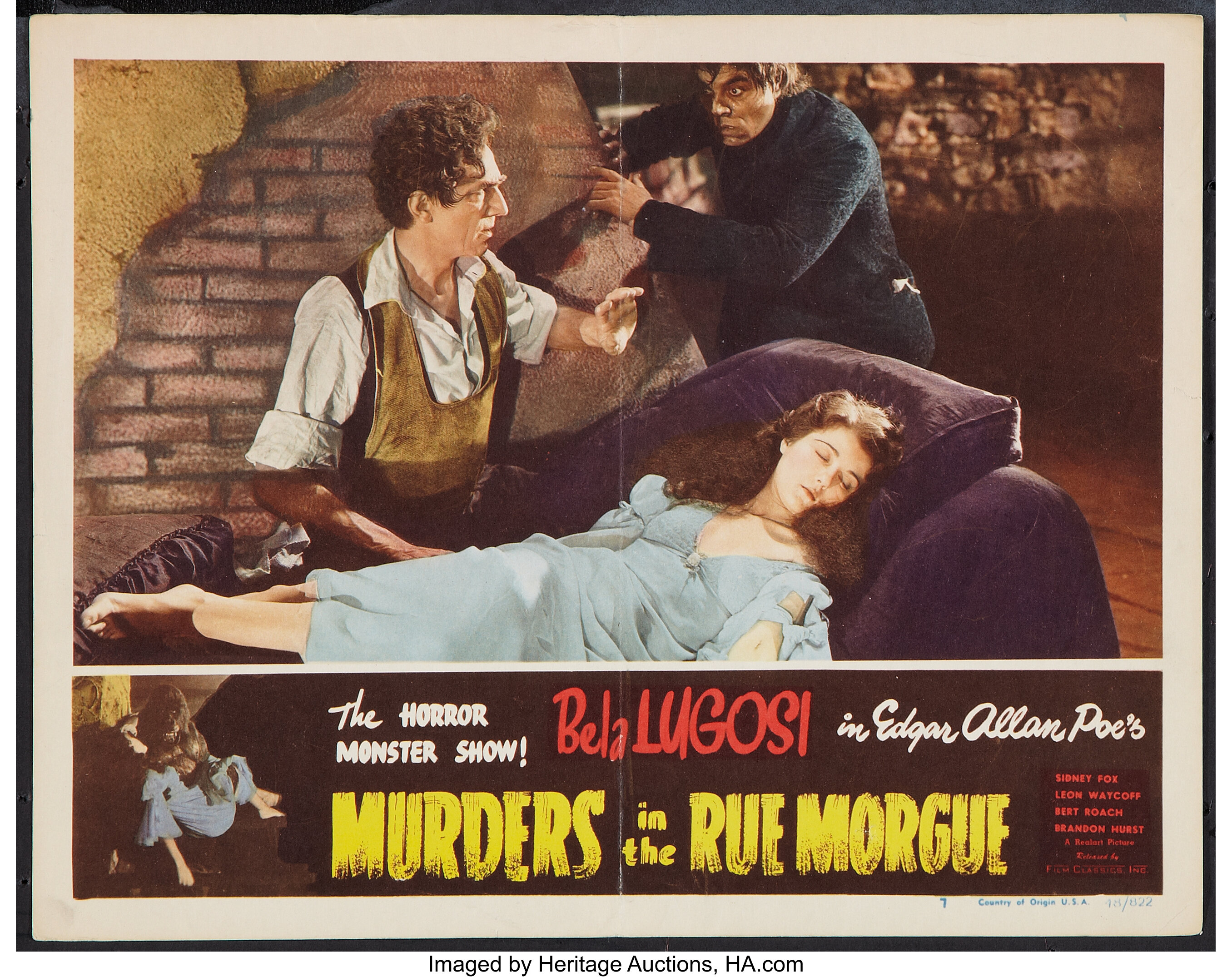 Murders In The Rue Morgue Film Classics R 1948 Lobby Card 11 Lot 53342 Heritage Auctions 9545