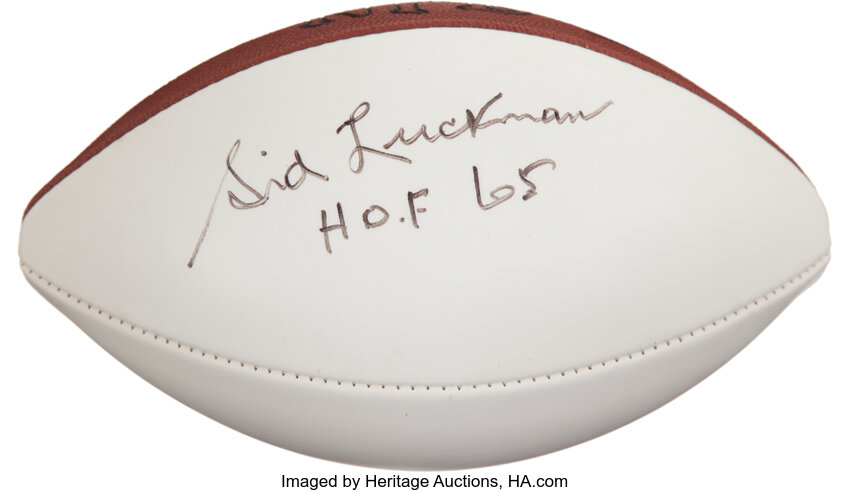 Sold at Auction: Sid Luckman SIGNED Chicago Bears NFL Ball Football