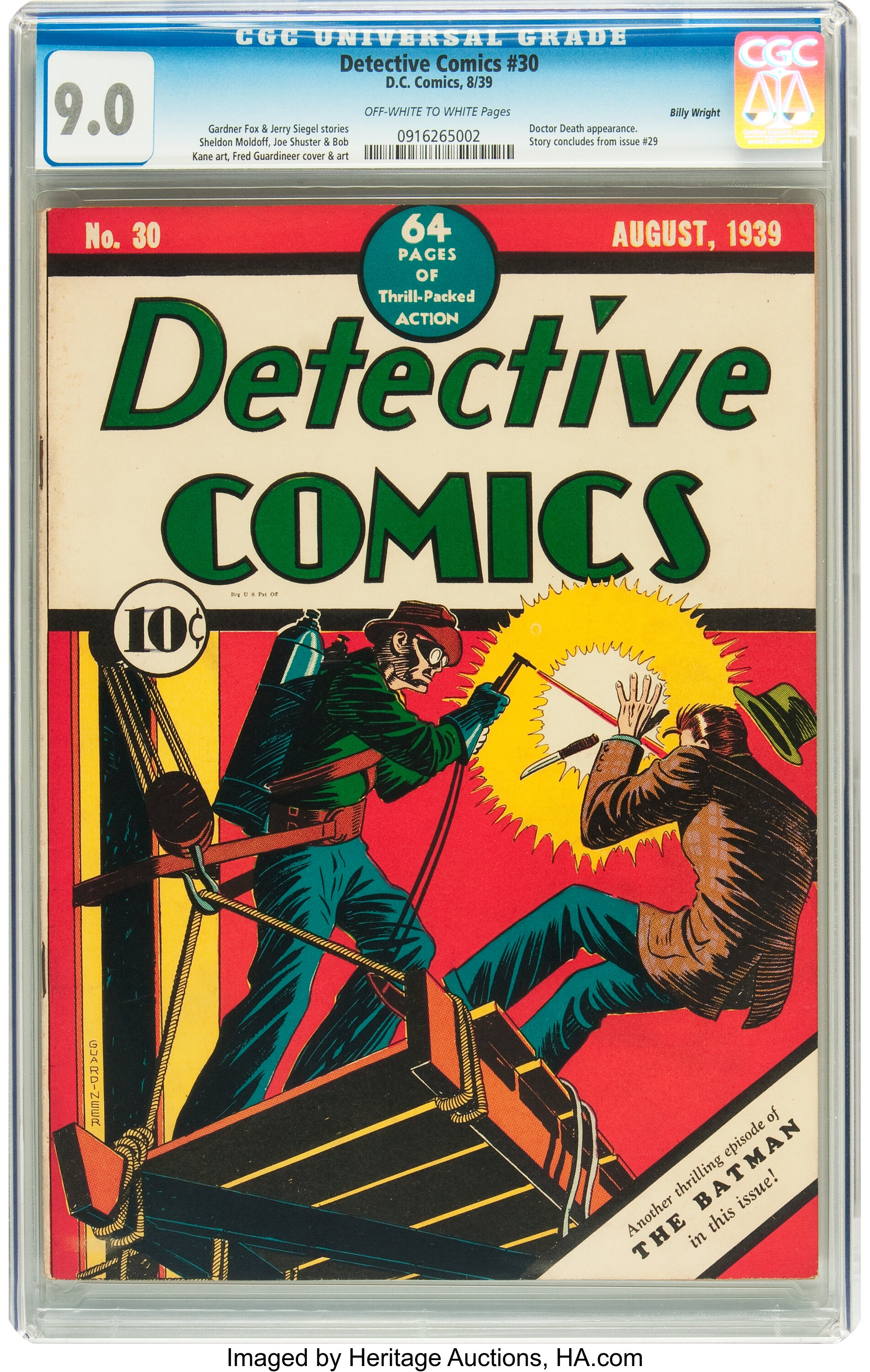 Detective Comics #30 Billy Wright pedigree (DC, 1939) CGC VF/NM 9.0 ...