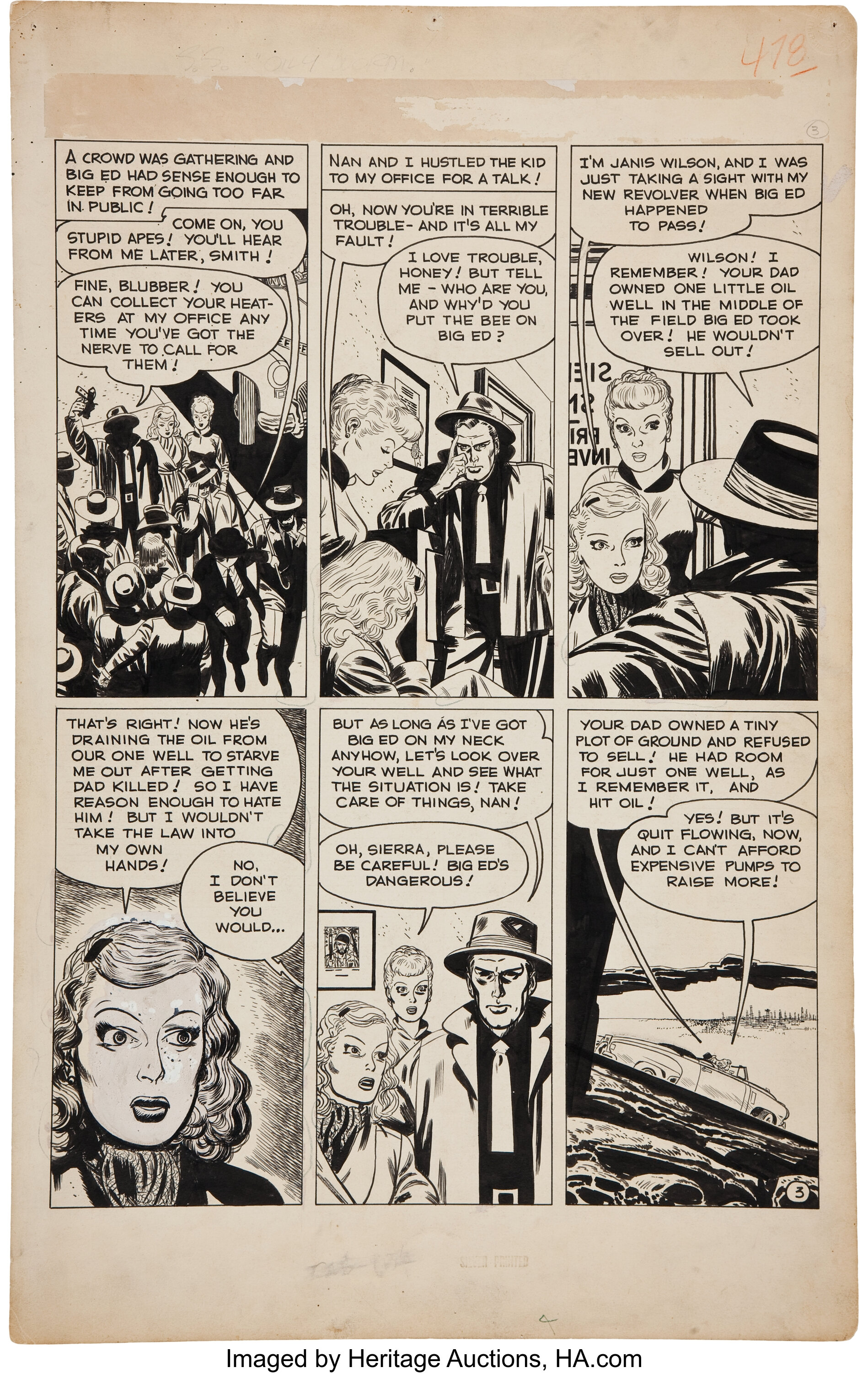 Alex Toth Dale Evans Comics #10 Sierra Smith Page 3 Original Art | Lot ...