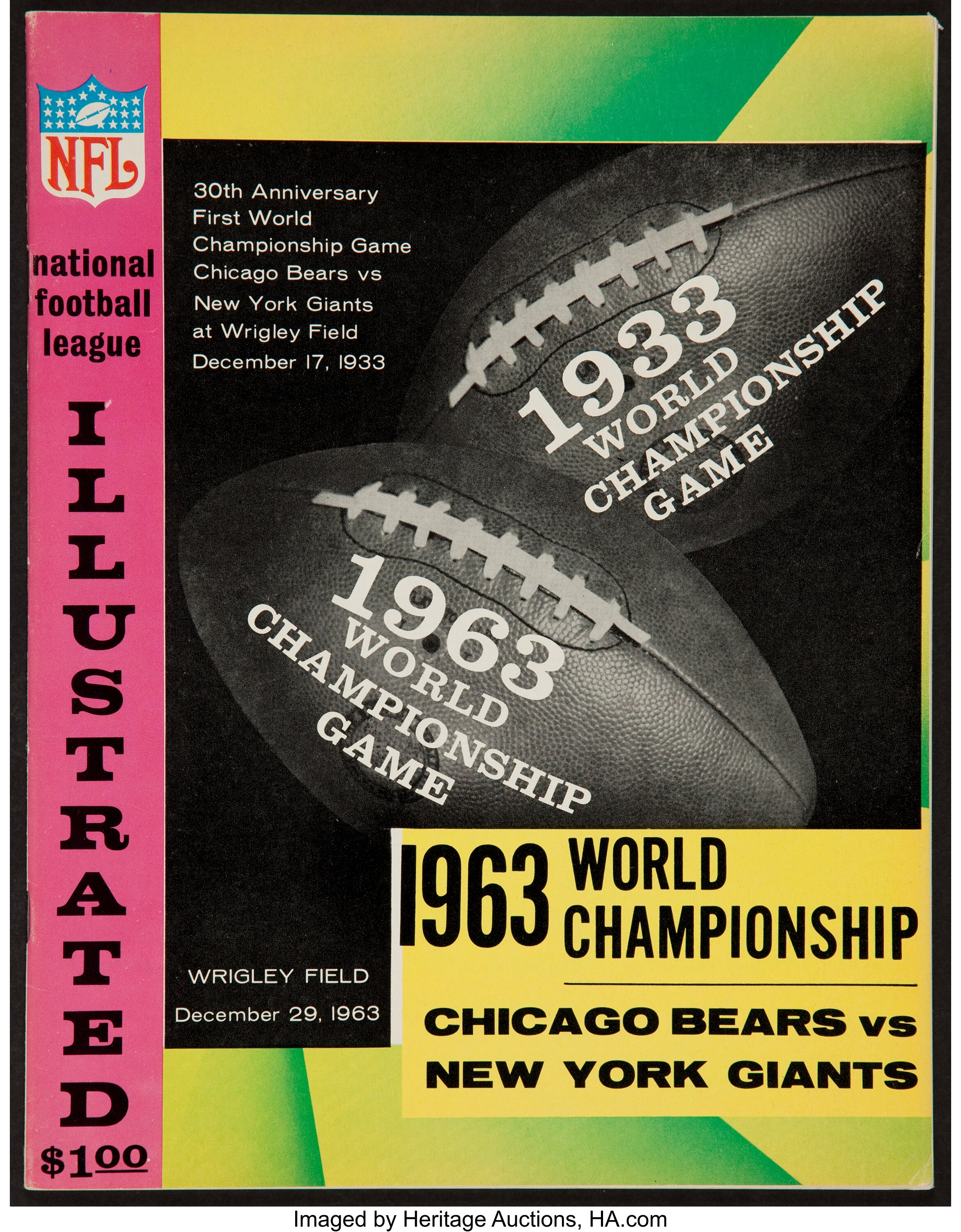 Lot Detail - DEC. 17, 1933 CHICAGO BEARS VS. NEW YORK GIANTS NFL