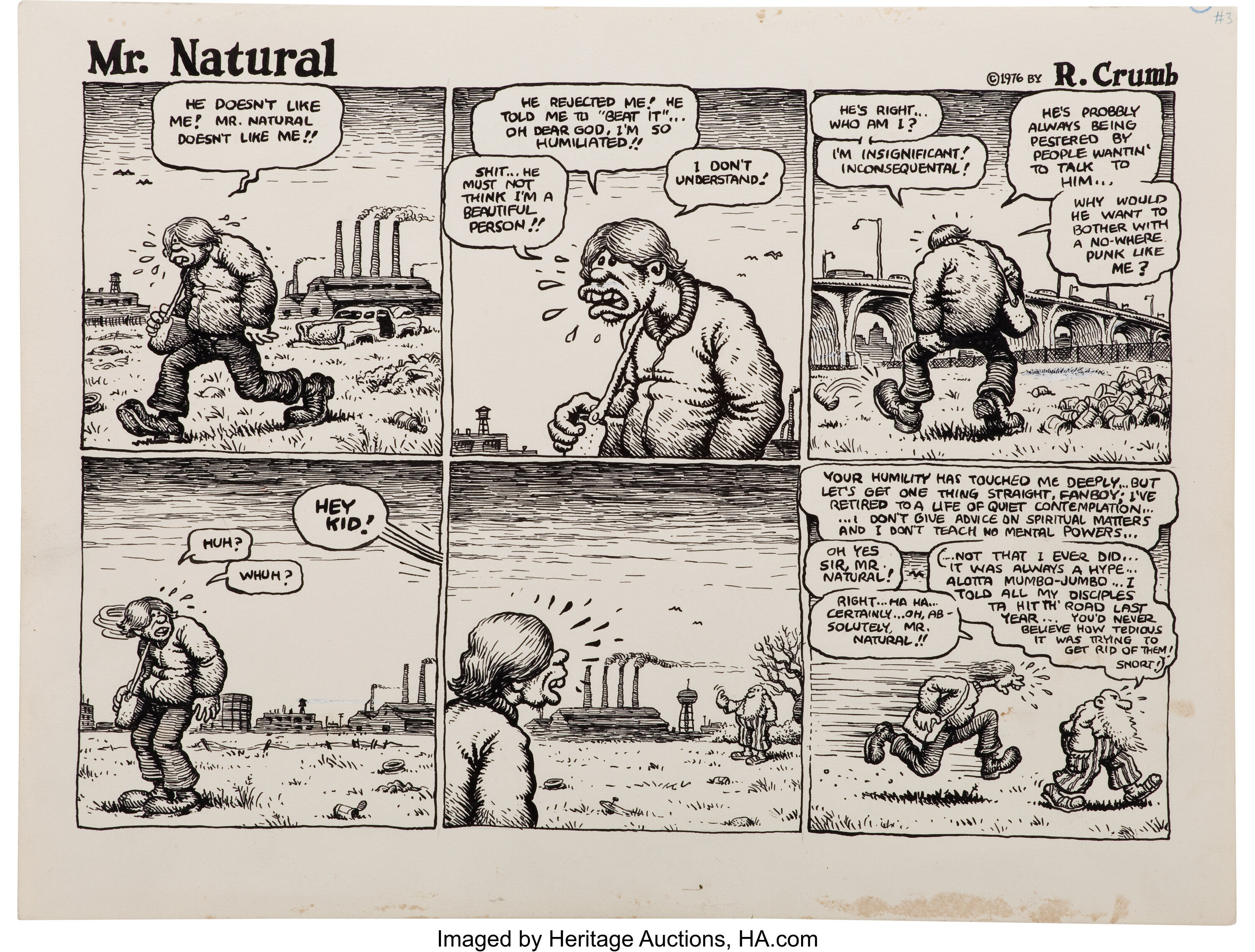 Robert Crumb Mr. Natural Weekly Comic Strip #3 Original Art | Lot