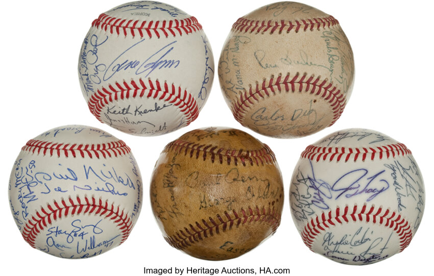 1948-90's Minor League Baseball Team Signed Baseballs Lot of 5 -, Lot  #44118