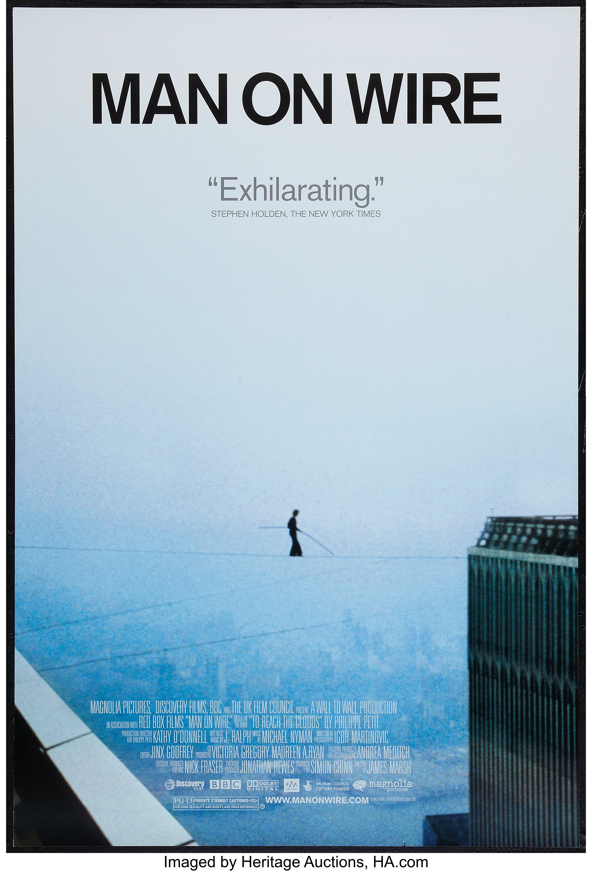 Man on Wire (Magnolia Pictures, 2008). One Sheet (27 X 40) DS