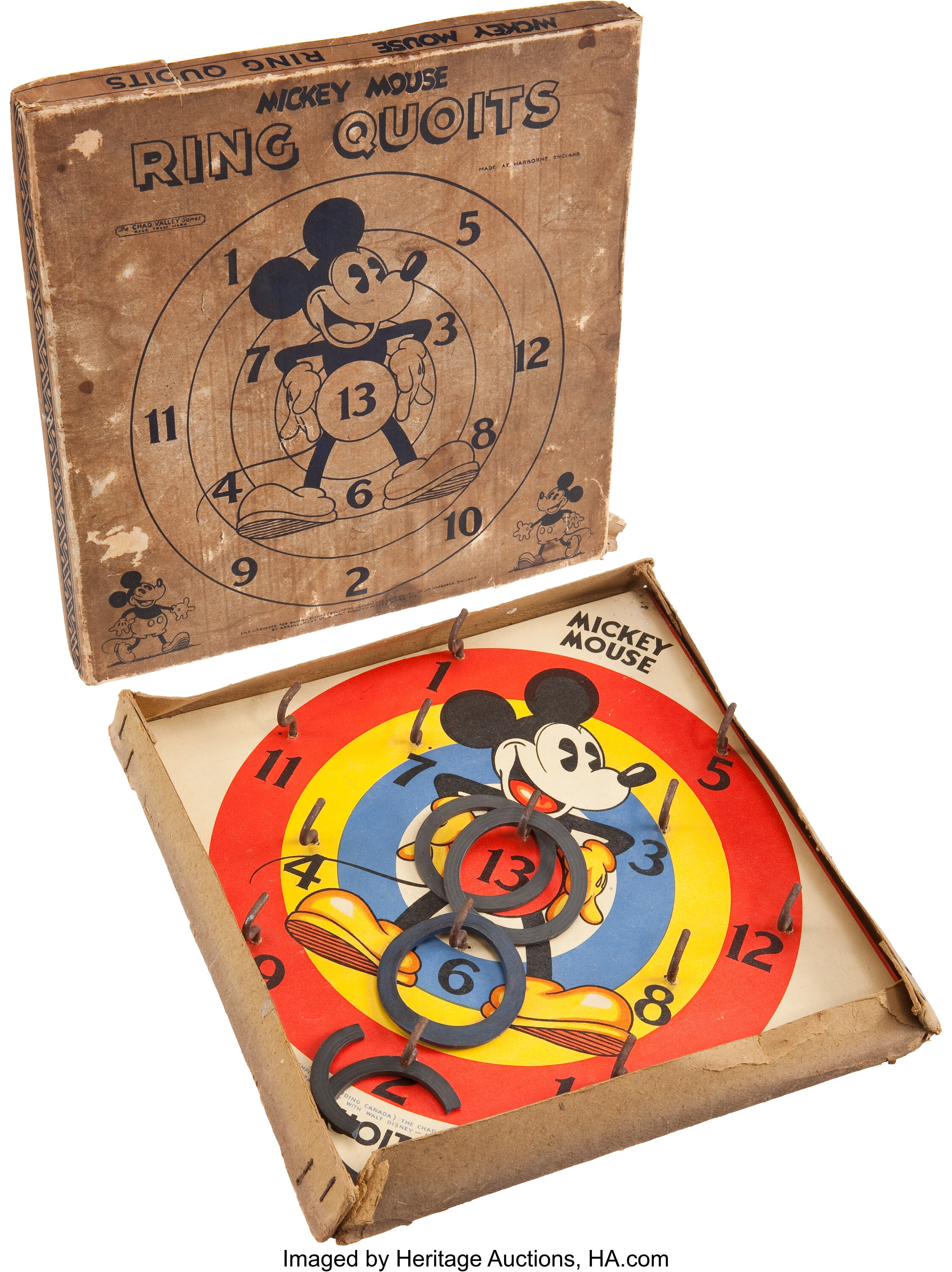 Mickey Mouse Ring Quoits Boxed Game (Chad Valley, 1930s).