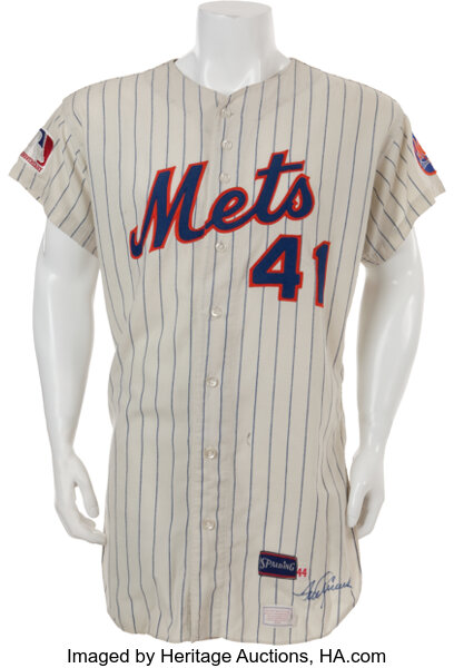 Men's 1969 New York Mets #41 Tom Seaver Replica Cream Throwback Baseball  Jersey