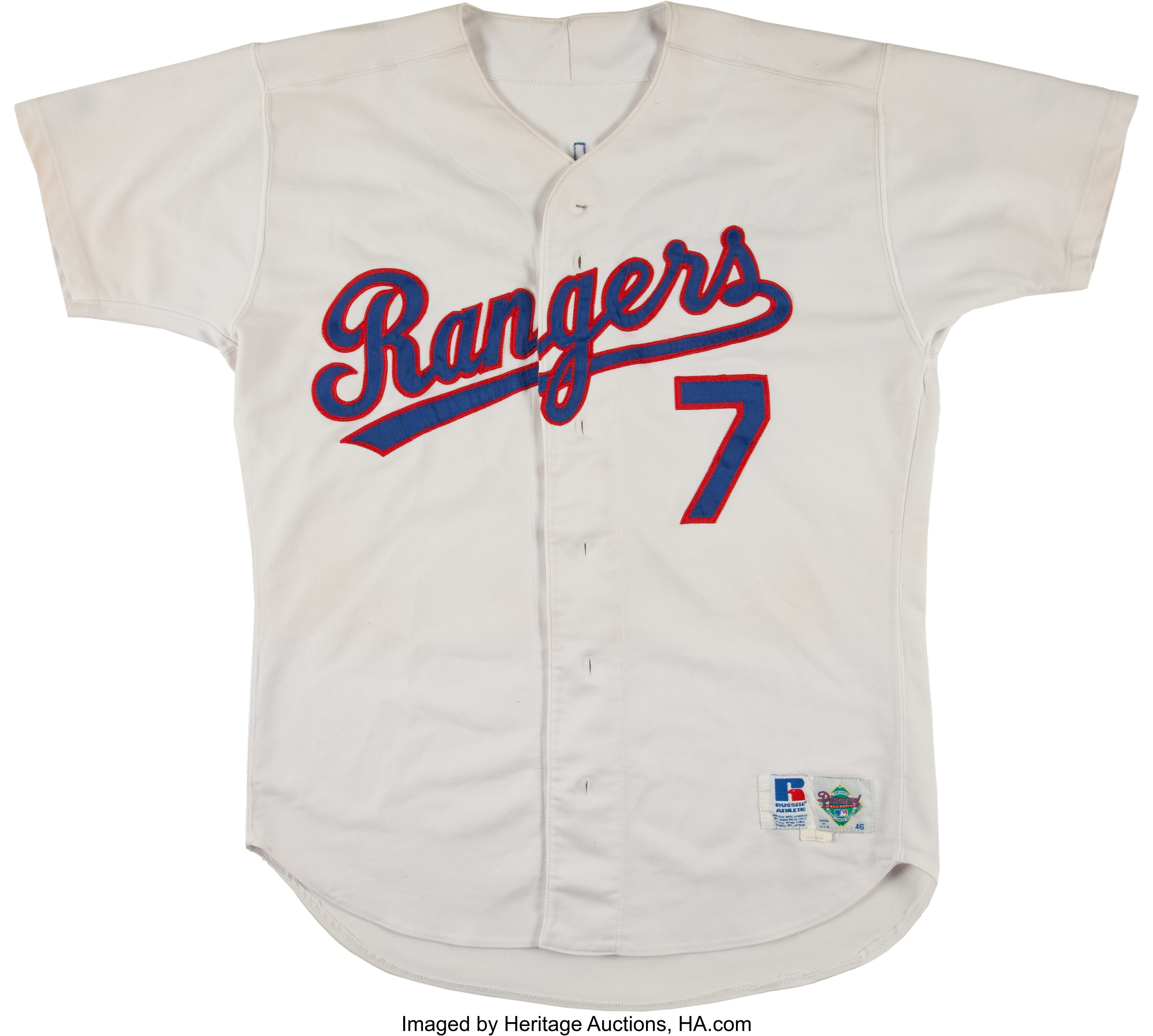 1997 Ivan Rodriguez Game Worn Texas Rangers Jersey.  Baseball