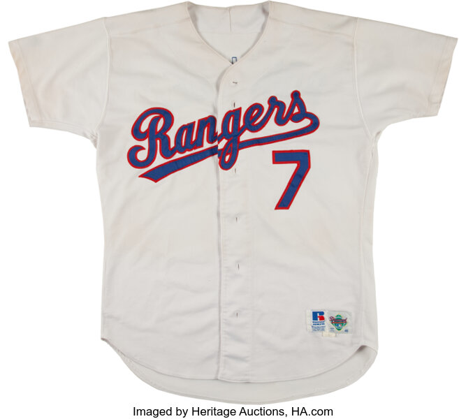 1993 Ivan Rodriguez Game Worn Texas Rangers Jersey.  Baseball