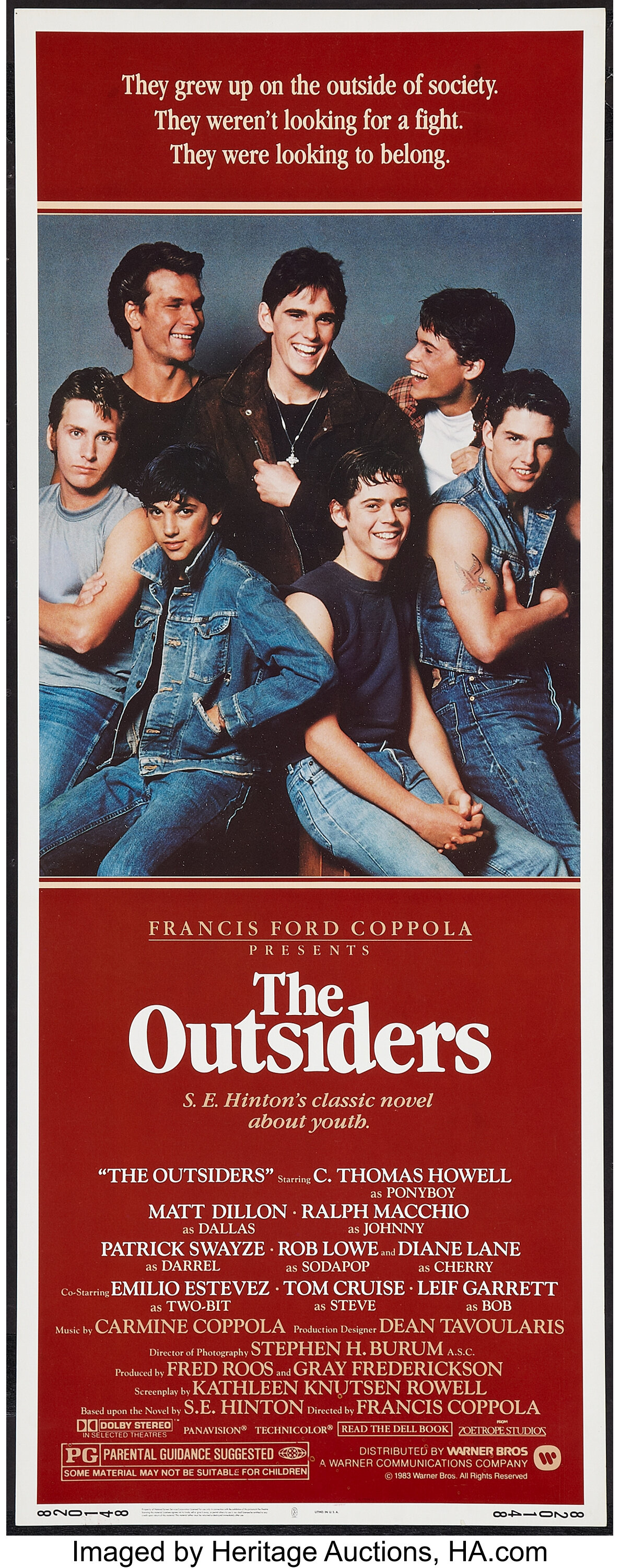 The Outsiders (Warner Brothers, 1982). Insert (14