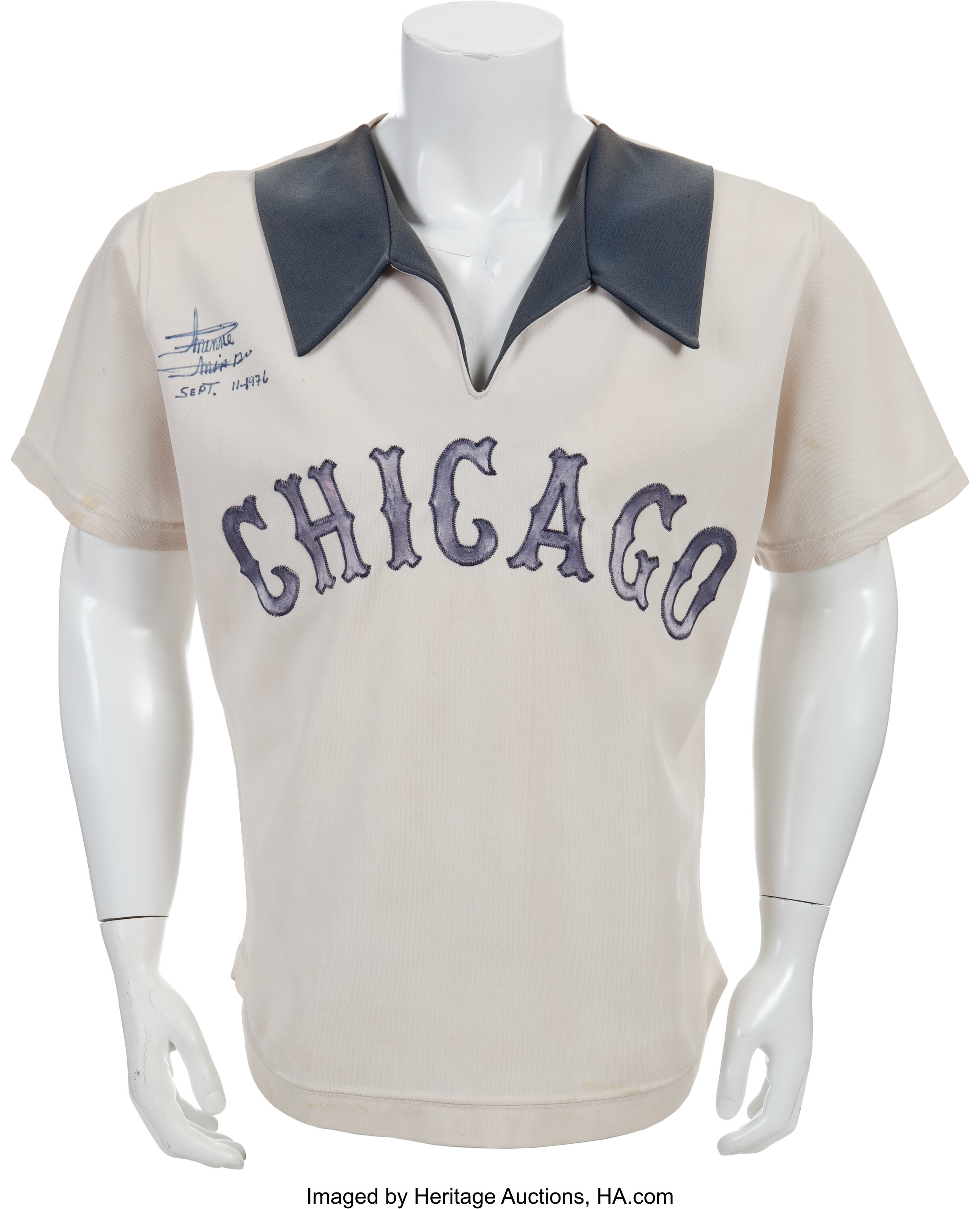 1976 Minnie Minoso Game Worn Chicago White Sox Jersey. Baseball