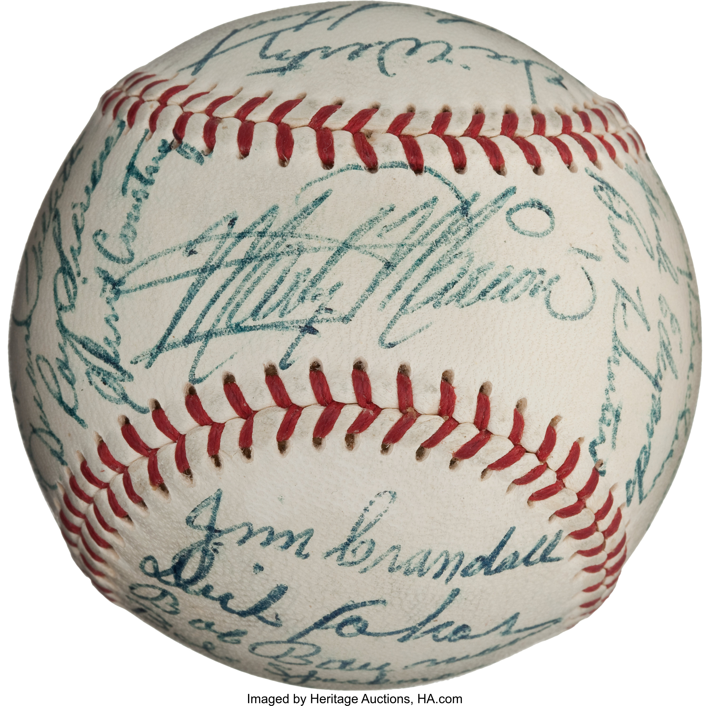 1952 St. Louis Browns Team-Signed OAL (Harridge) Baseball -18