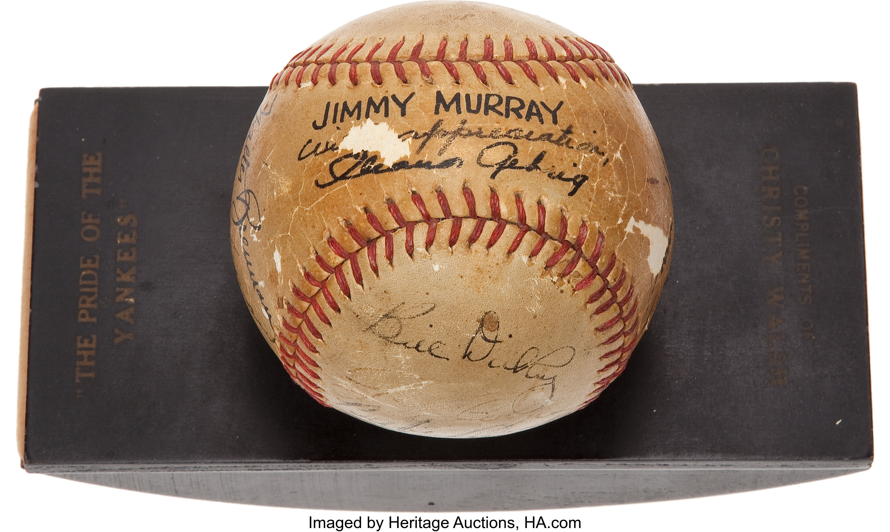 Babe Ruth and Lou Gehrig Signed Baseball Belonged to Yankees Teammate  Purchased by Just Collect