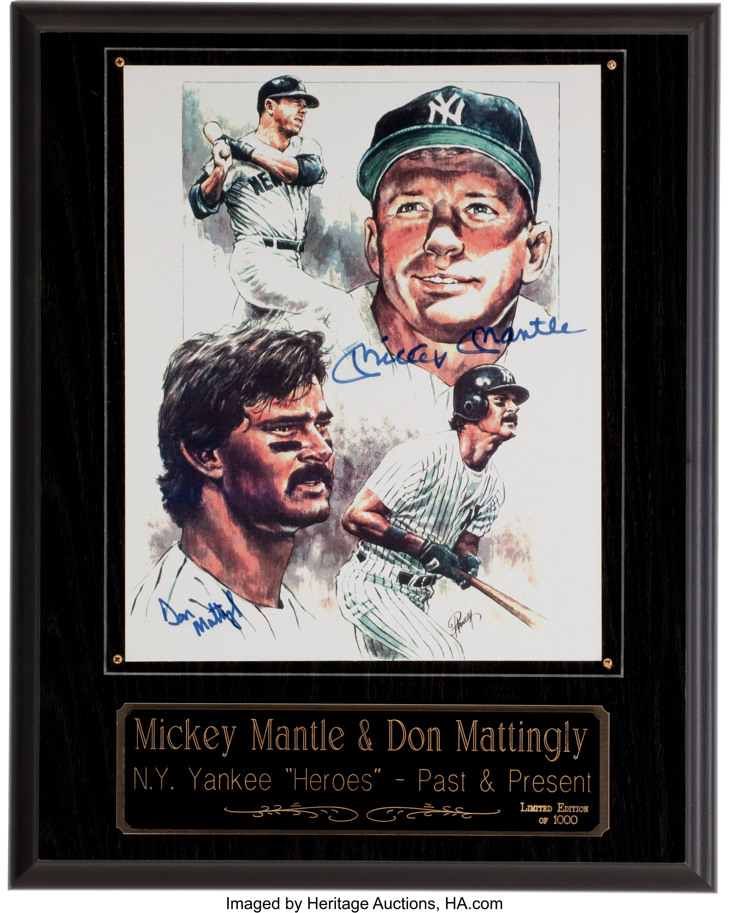 Mickey Mantle & Don Mattingly AUTOGRAPHED Yankees Tradition Poster Beckett  COA