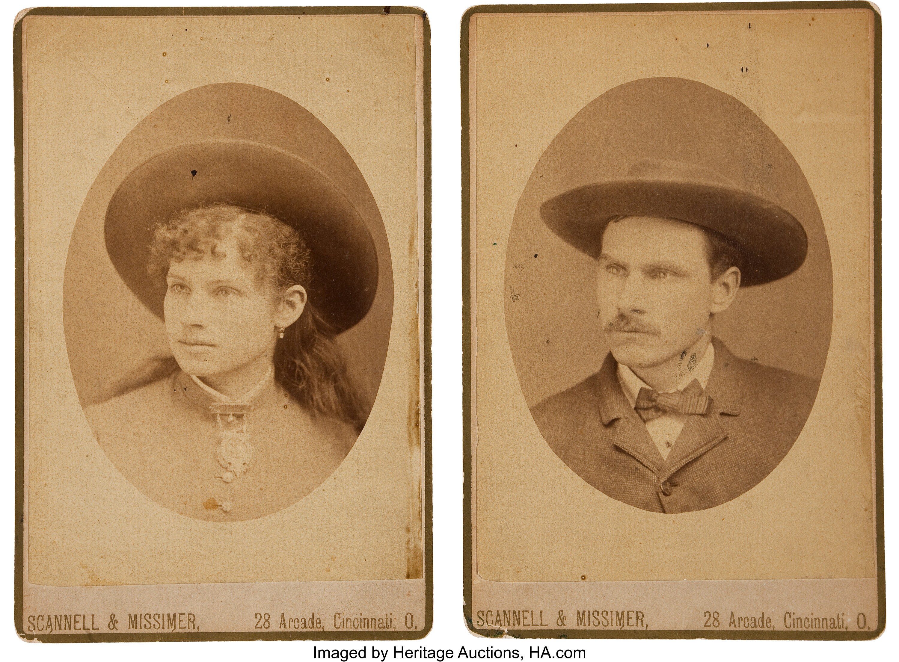 Annie Oakley & Frank Butler: A Rare Pair of Early Cabinet Photos, | #44001 | Heritage Auctions