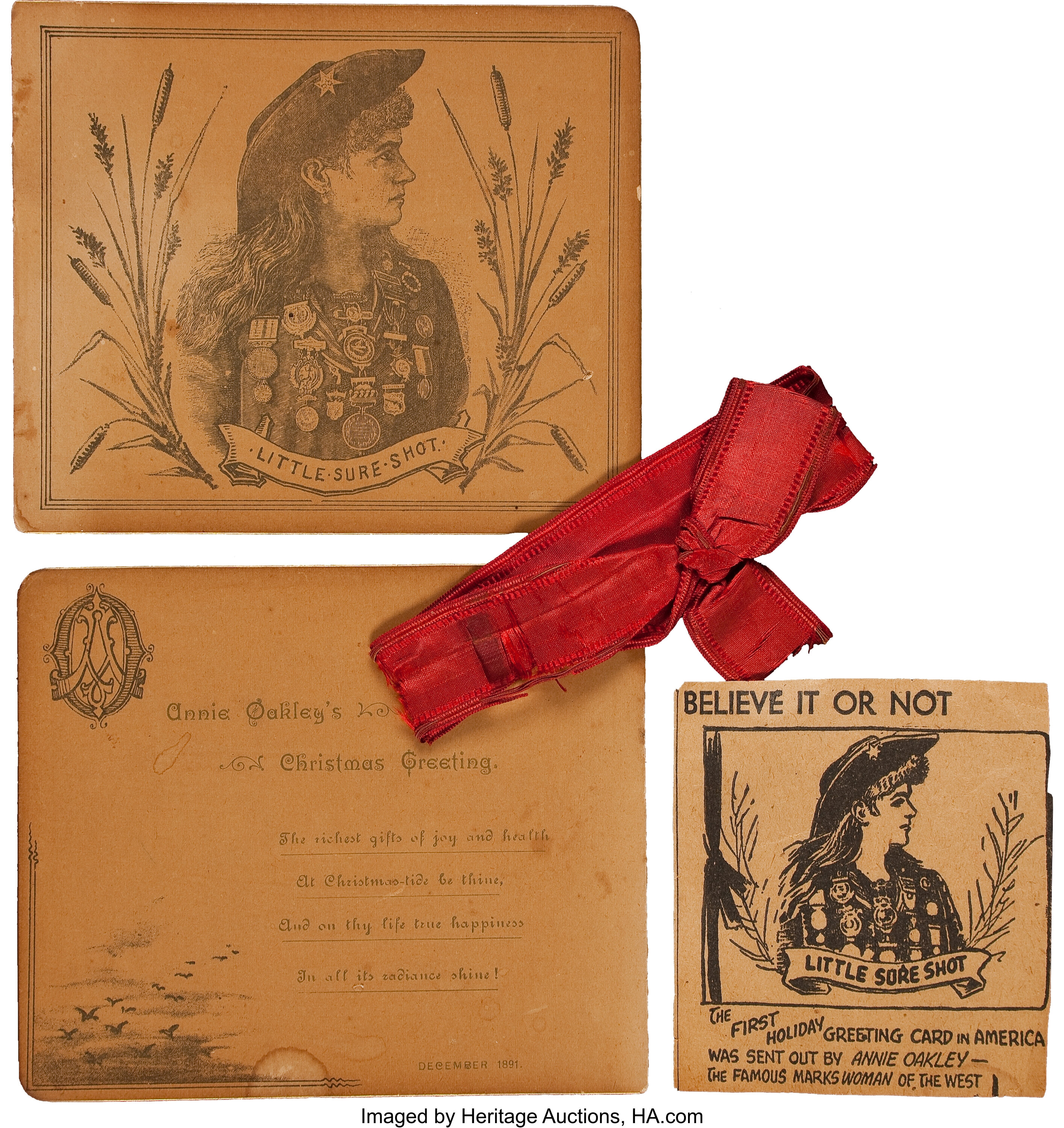 Annie Oakley and Frank Butler: A Wonderful 1891 Christmas Card from | Lot  #44017 | Heritage Auctions