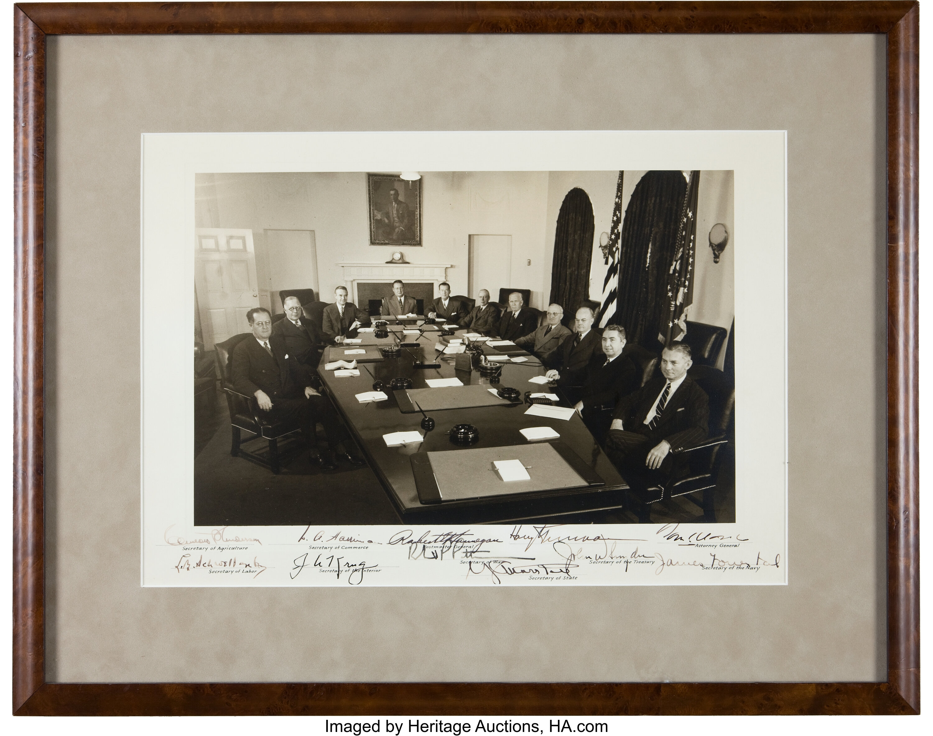 Harry S Truman And Cabinet Signed Photograph Autographs U S