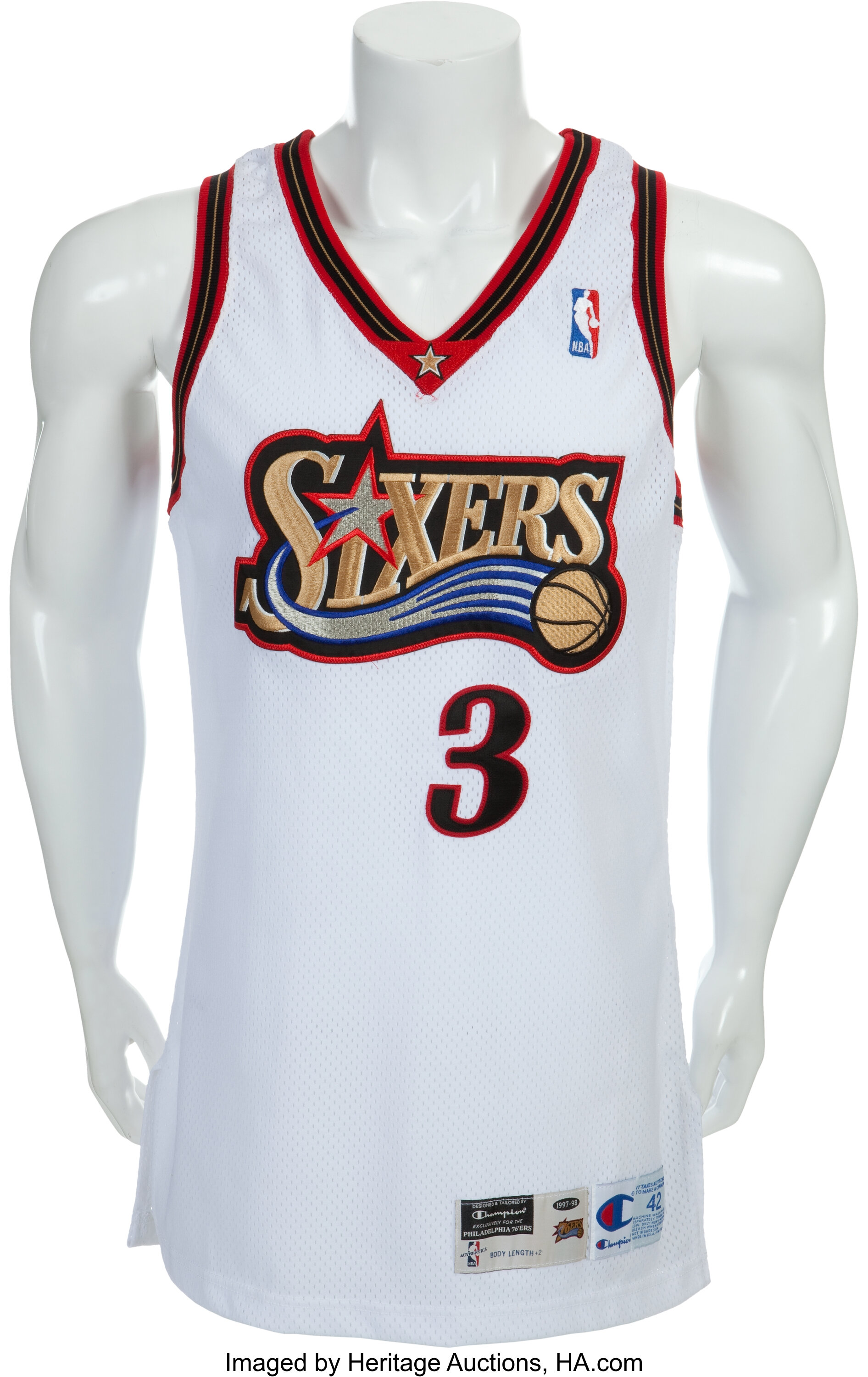 1994-95 Philadelphia 76ers Sixers 14 Champion Game Worn Jersey