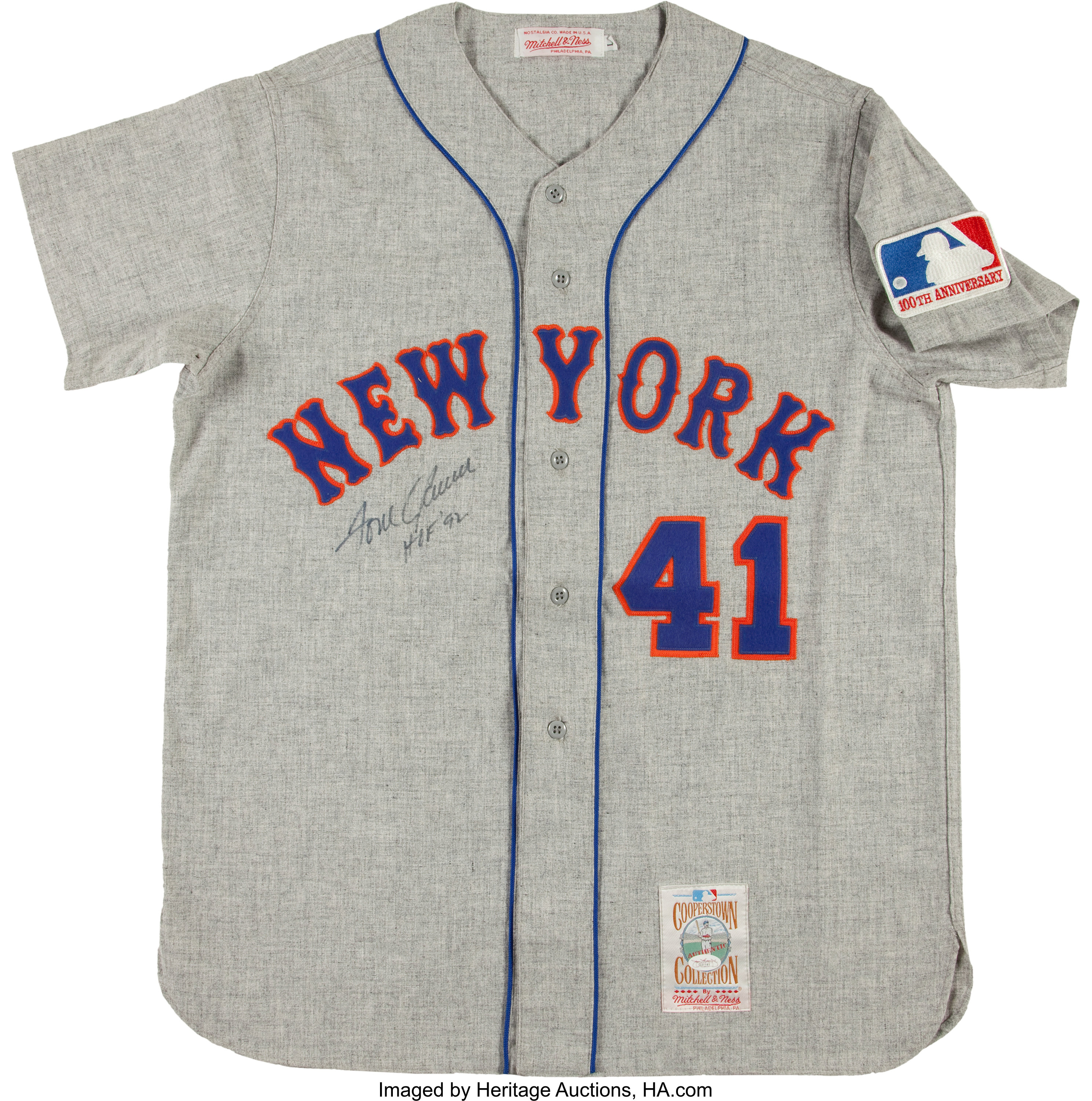 Tom Seaver HOF '92 Signed New York Mets Jersey. Baseball