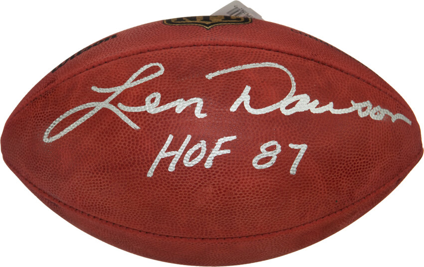 len dawson signed football