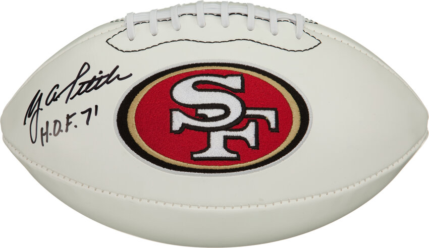 Y.A. Tittle Autographed San Francisco 49ers Logo Football With HOF