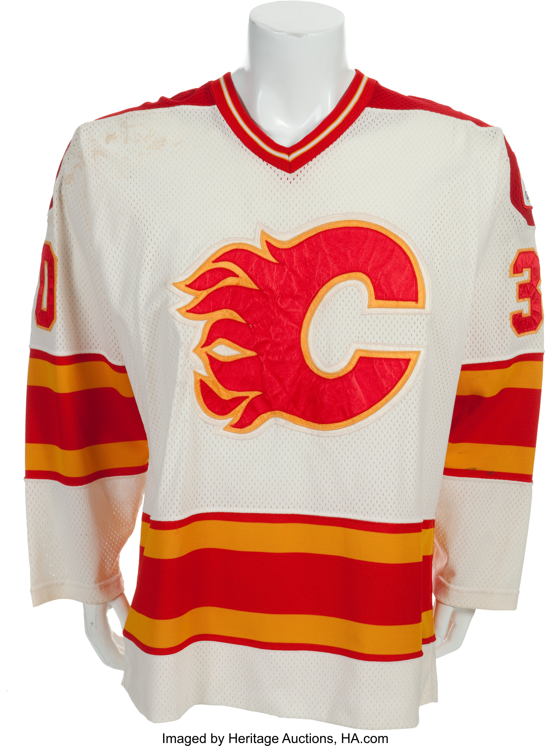 Calgary Flames 2014 - 2015 Retro Game Worn Jersey, This jer…
