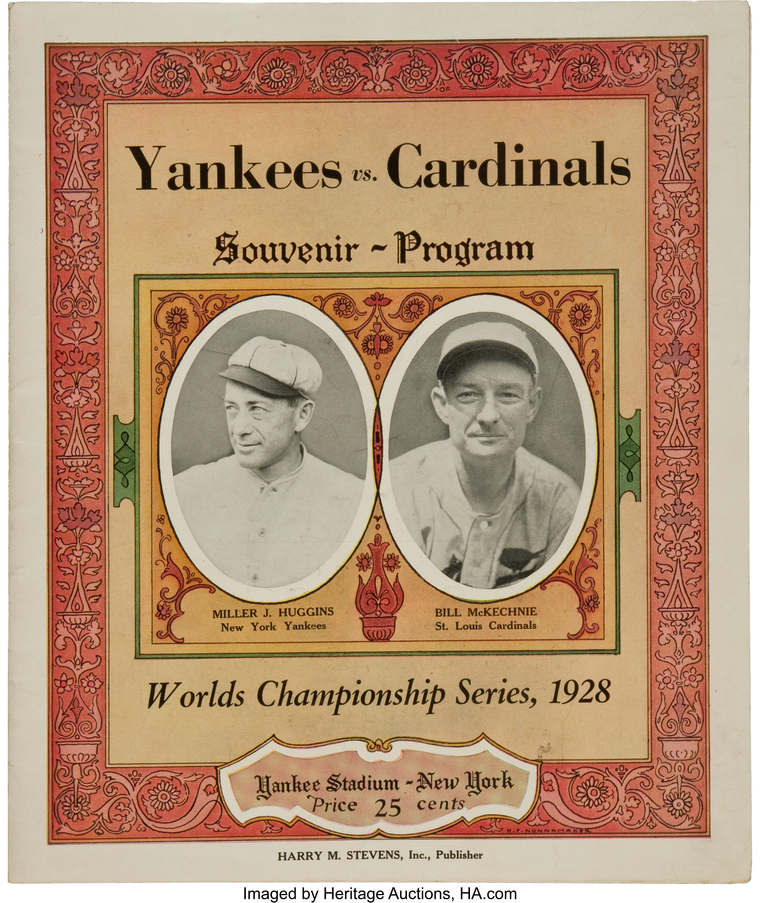 1926 World Series New York Yankees Vs. St. Louis Cardinals Program