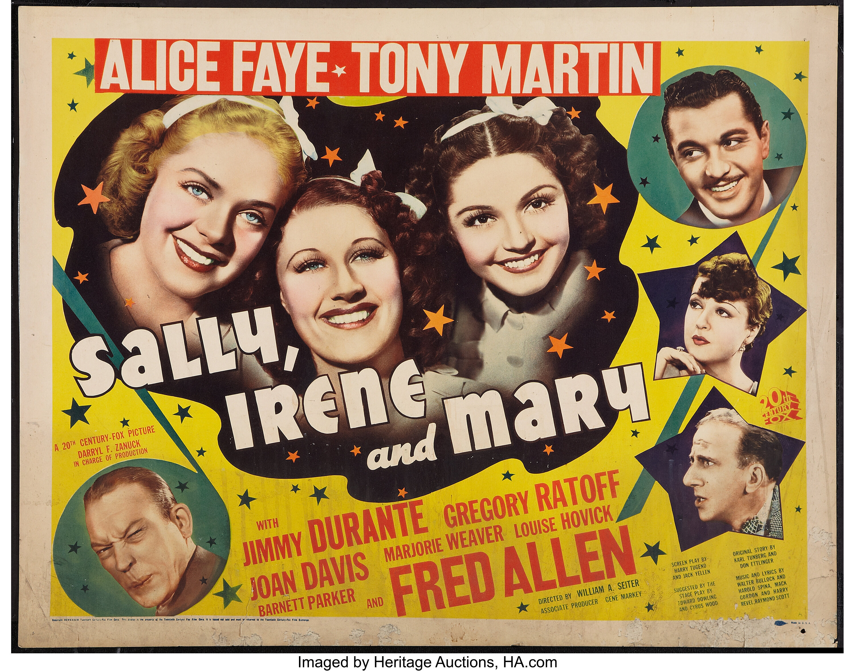 Sally, Irene and Mary (20th Century Fox, 1938). Half Sheet (22