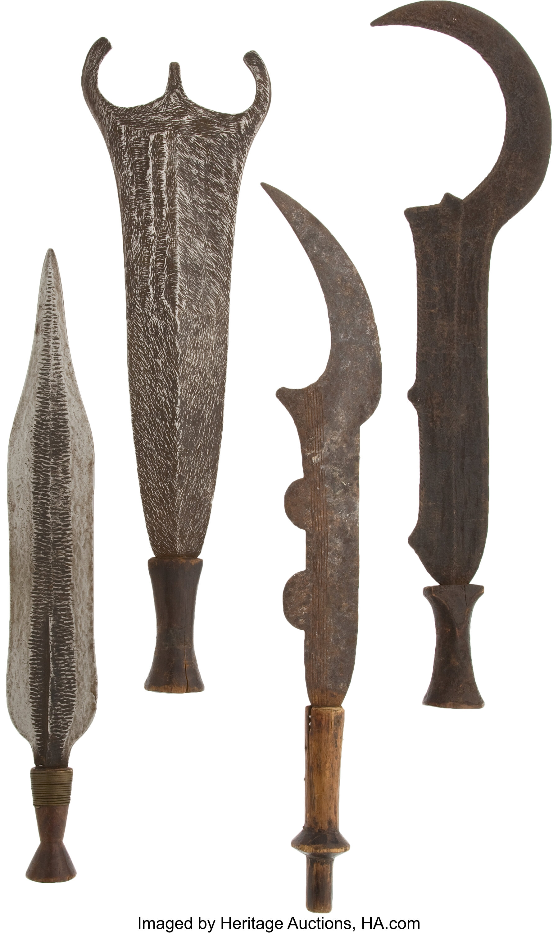 Lot of Four African Ethnographic Knives.... (Total: 4 Items) Edged ...