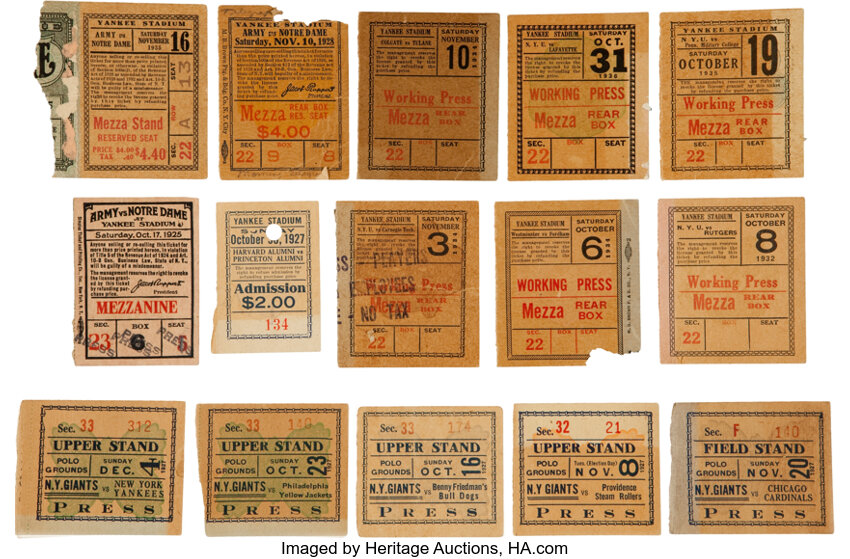 New York Giants Football Vintage Sports Ticket Stubs for sale