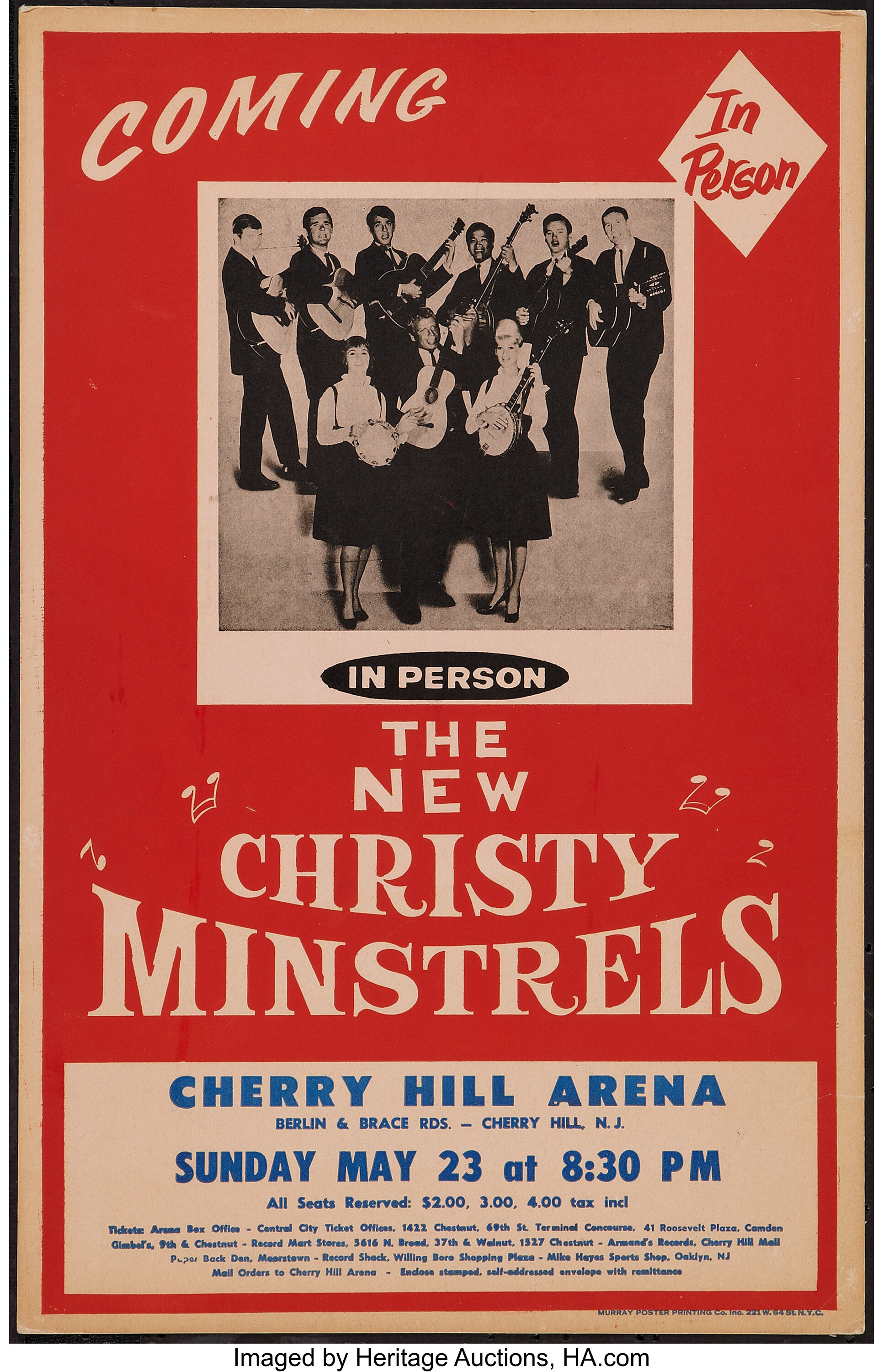 The New Christy Minstrels Concert Poster 1963 Window Card 14