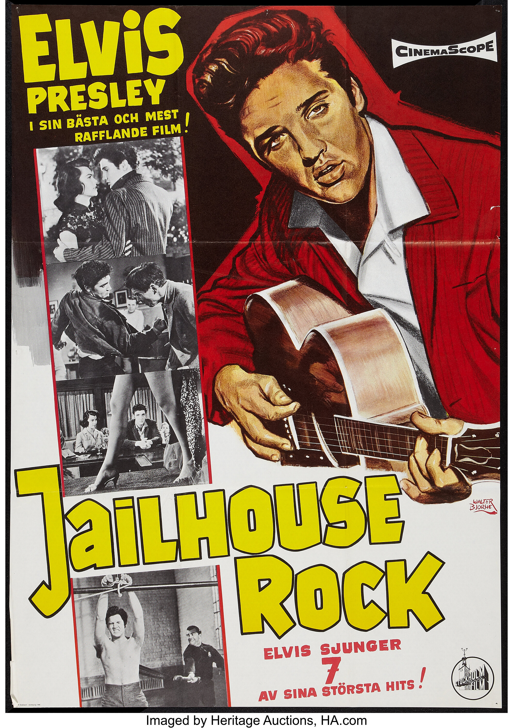 Jailhouse Rock Stockholm Film R 1966 Swedish One Sheet 27 X Lot Heritage Auctions