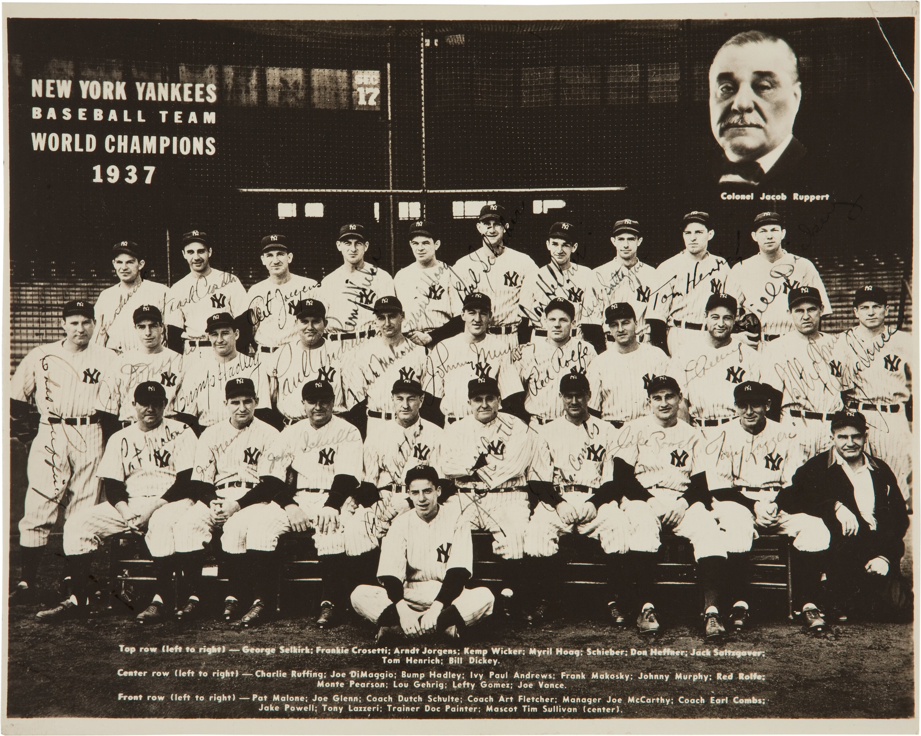 At Auction: Mounted Yankees 1927-8 Team Photograph Panoramic