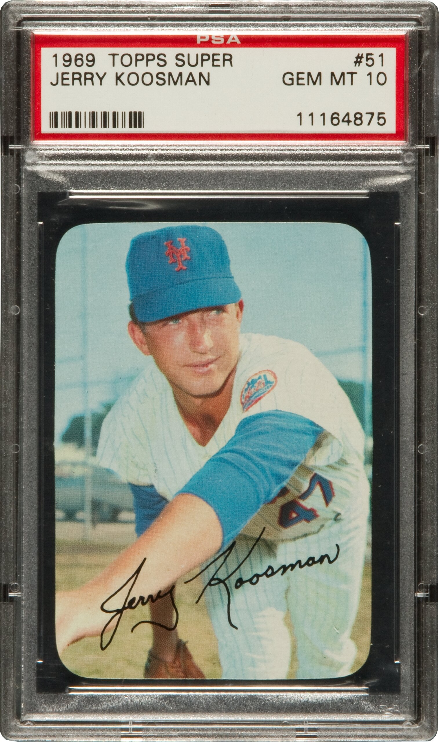 1969 Topps Super Jerry Koosman #51 PSA Gem Mint 10. Baseball, Lot  #42021