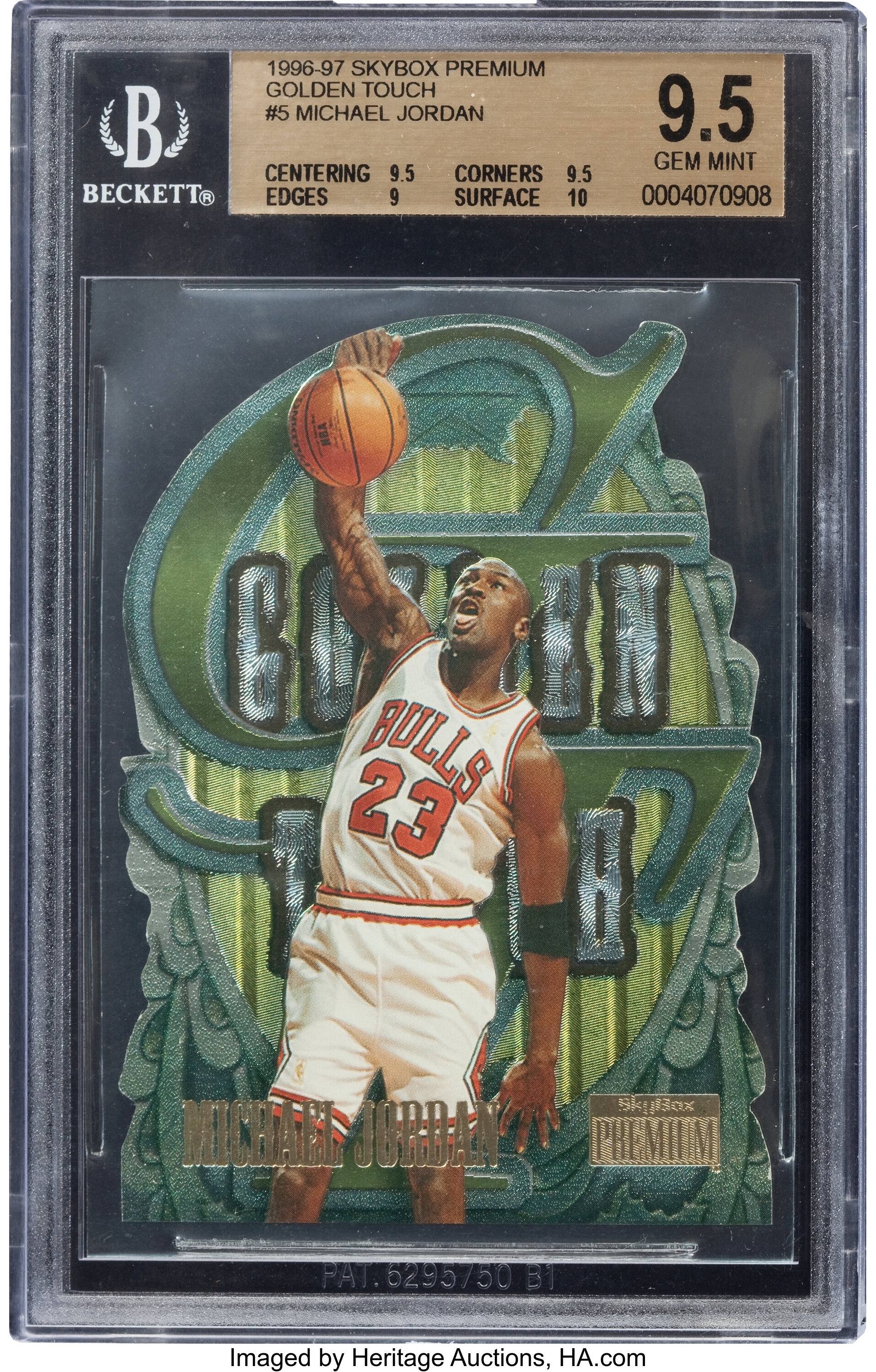 1996-97 Skybox Premium Golden Touch Michael Jordan #5 BGS Gem Mint 