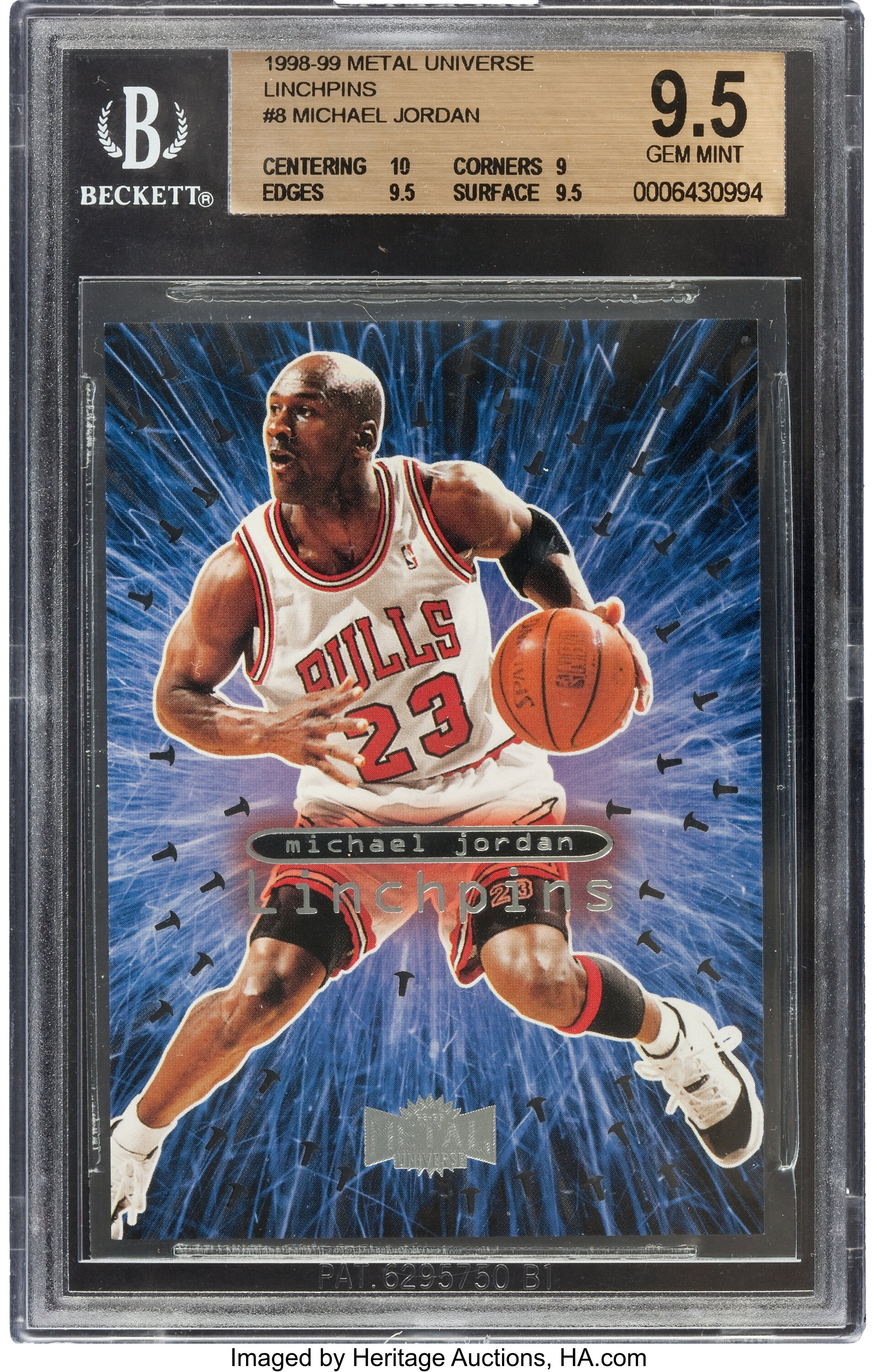 1998 Metal Universe Linchpins Michael Jordan #8 BGS Gem MT 9.5