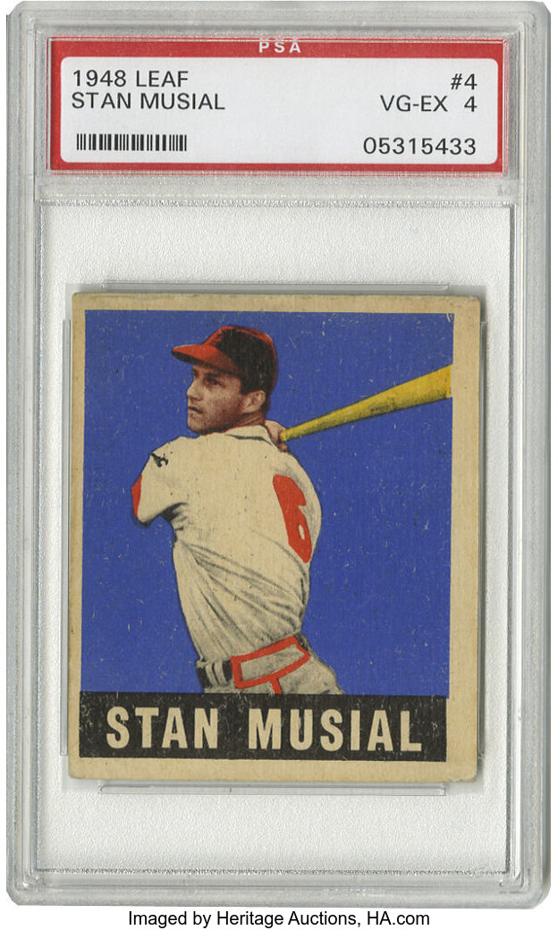 1948-49 Leaf Stan Musial #4 PSA VG-EX 4. Tough rookie from Stan the, Lot  #10127