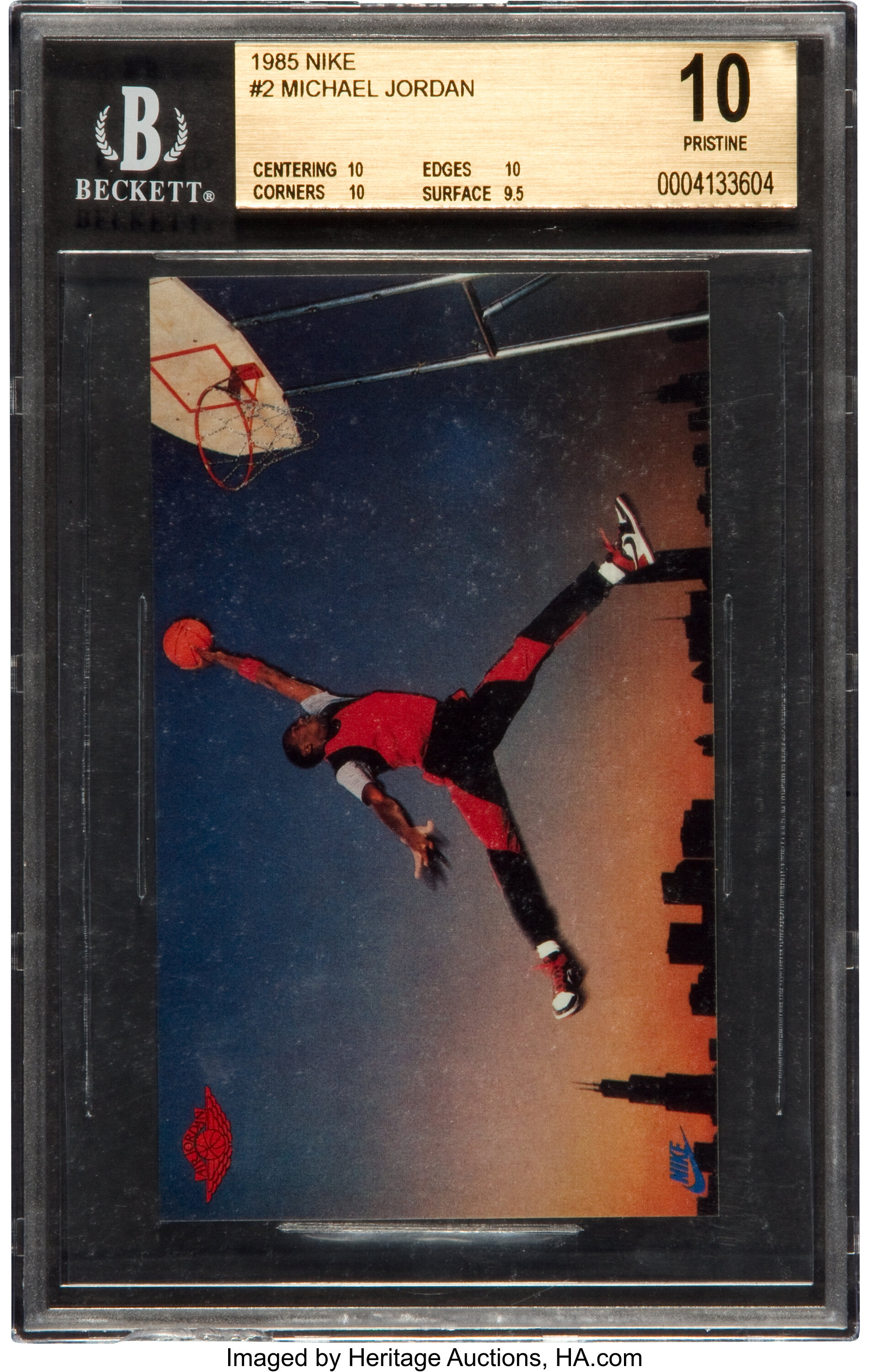 1985 Nike Michael Jordan #2 BGS Pristine 10! ... Basketball Cards | Lot  #80685 | Heritage Auctions
