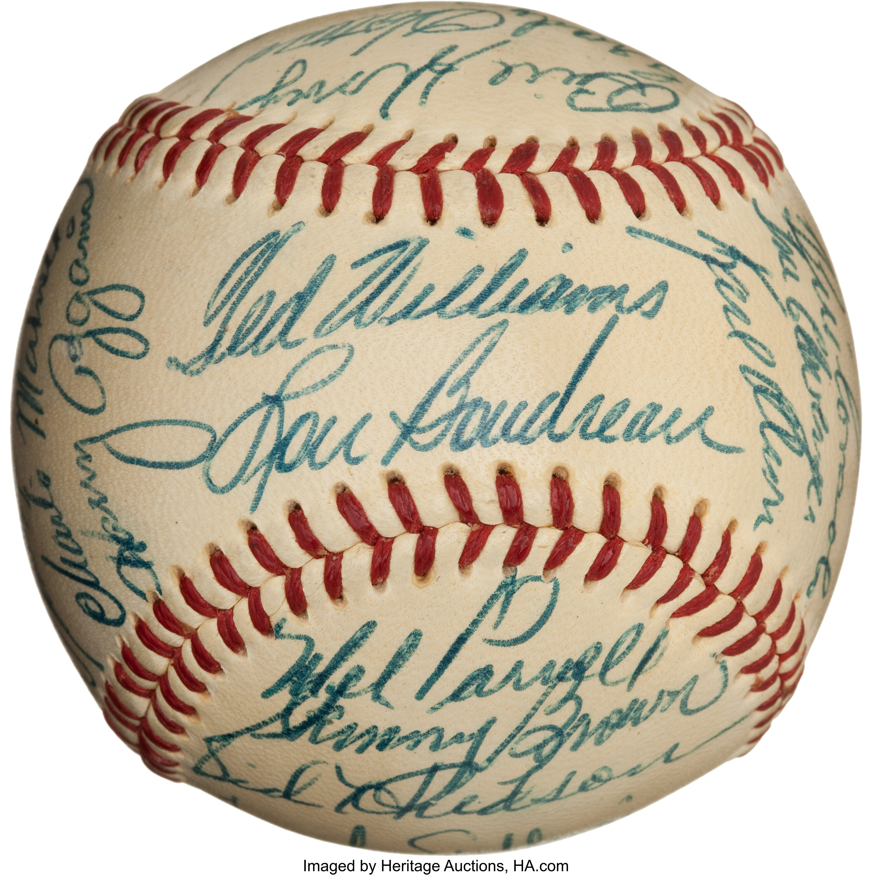 1954 Boston Red Sox Team Signed Baseball with Harry Agganis