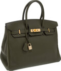 Vert Olive Clemence Leather Birkin 35 Gold Hardware, 2003, Handbags &  Accessories, 2021