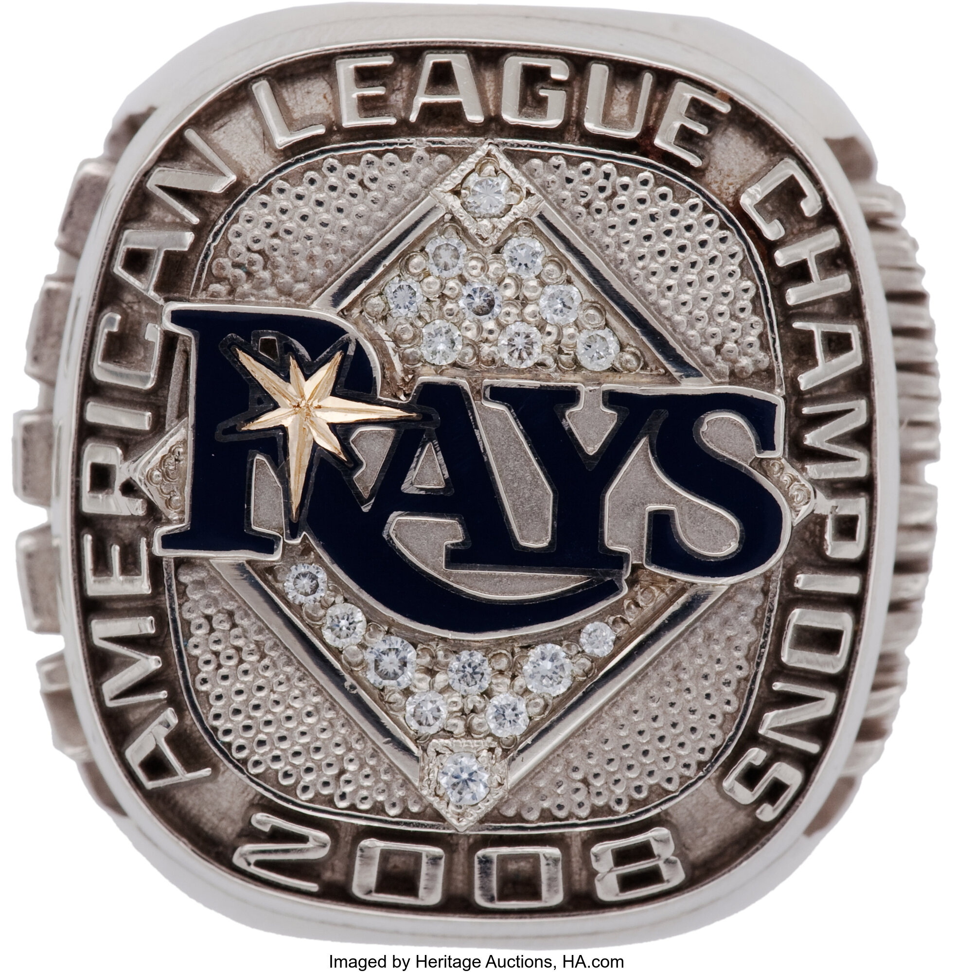 Lot Detail - 2020 TAMPA BAY RAYS AL CHAMPIONSHIP RING & BOX - 10K GOLD WITH  DIAMONDS - LETTER FROM STAFF MEMBER