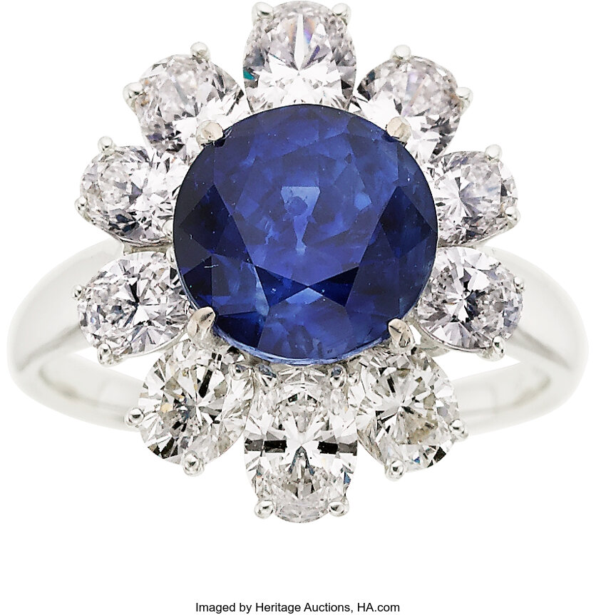 Kashmir Sapphire, Diamond, White Gold Ring. ... Estate Jewelry | Lot ...