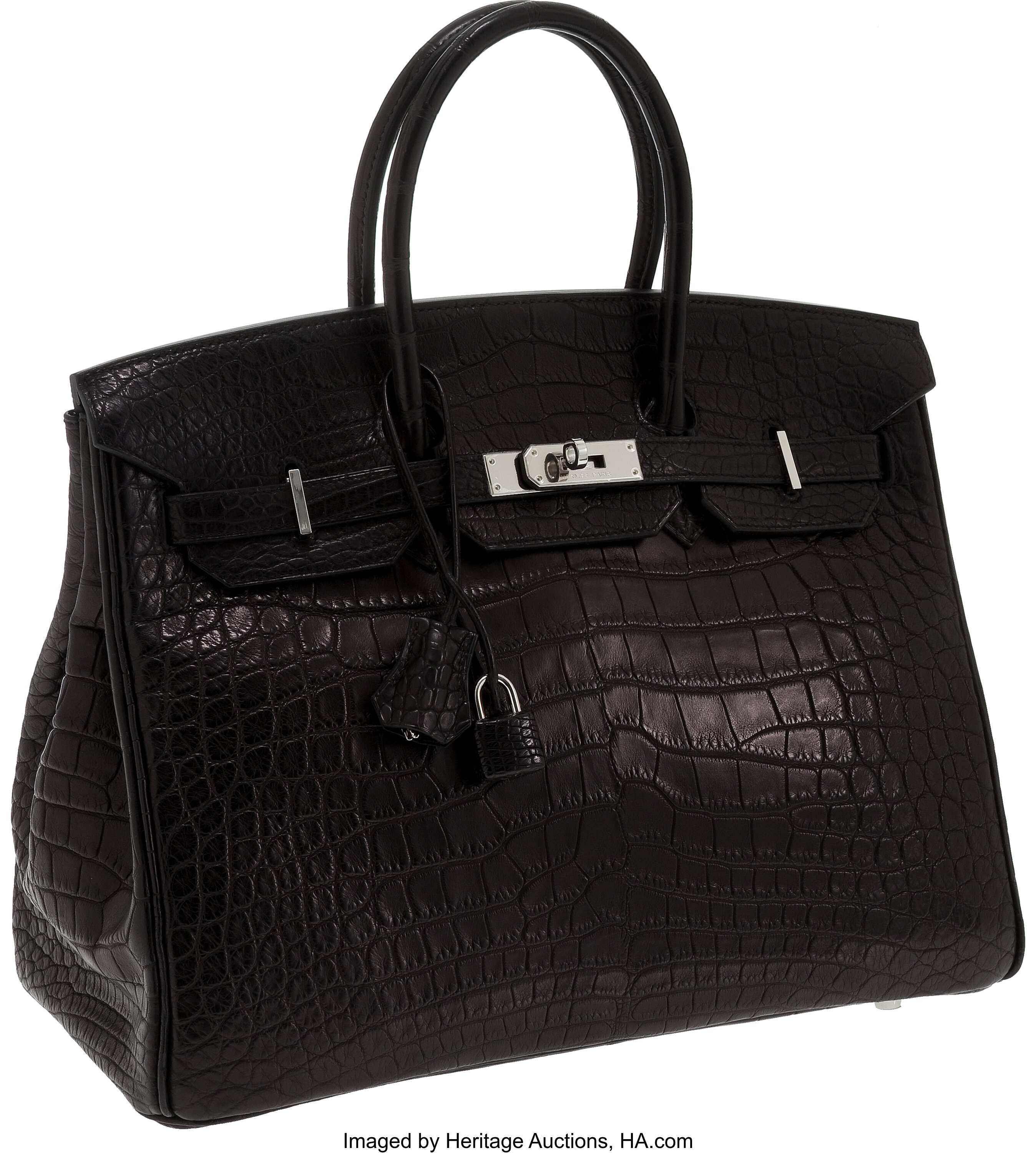 Hermes Limited Edition 35cm Matte So Black Nilo Crocodile Birkin