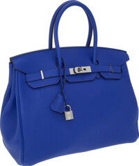 HERMES KELLY 28cm GOLF BOX LEATHER BLUE DE PRUSSE BLEU DE GALICE