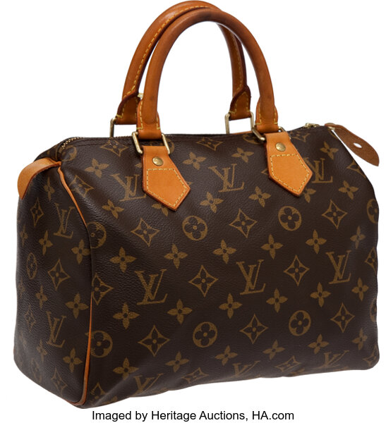 Louis Vuitton Brown Monogram Speedy 25 Satchel Bag Auction