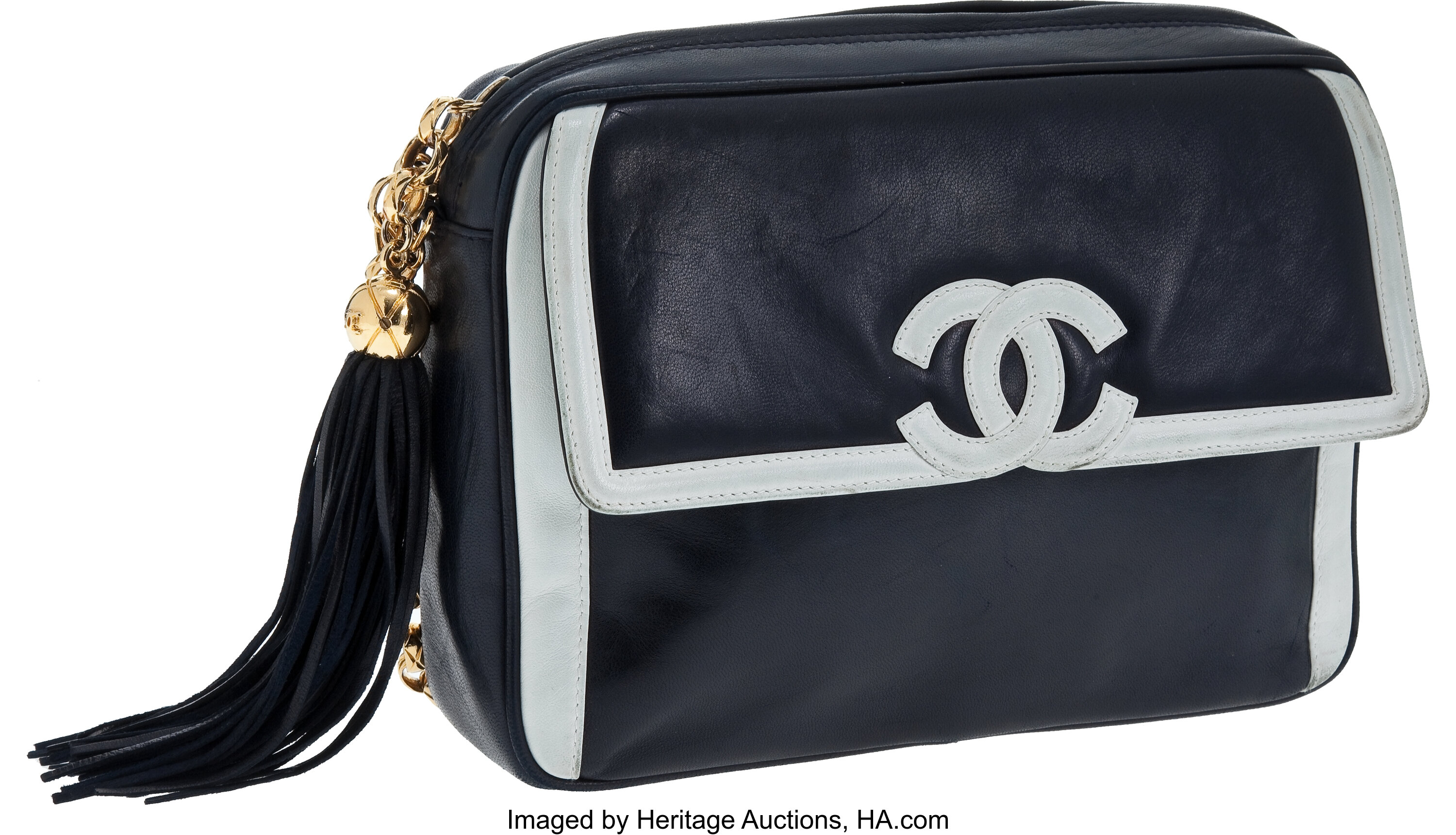 Vintage Chanel Navy Blue Camera Bag