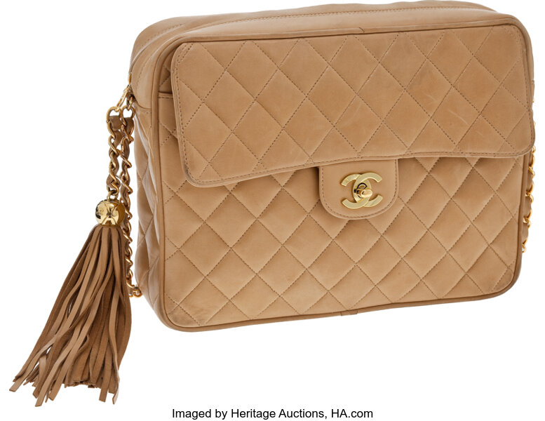 Chanel Brown Suede Camera Bag with Tassel